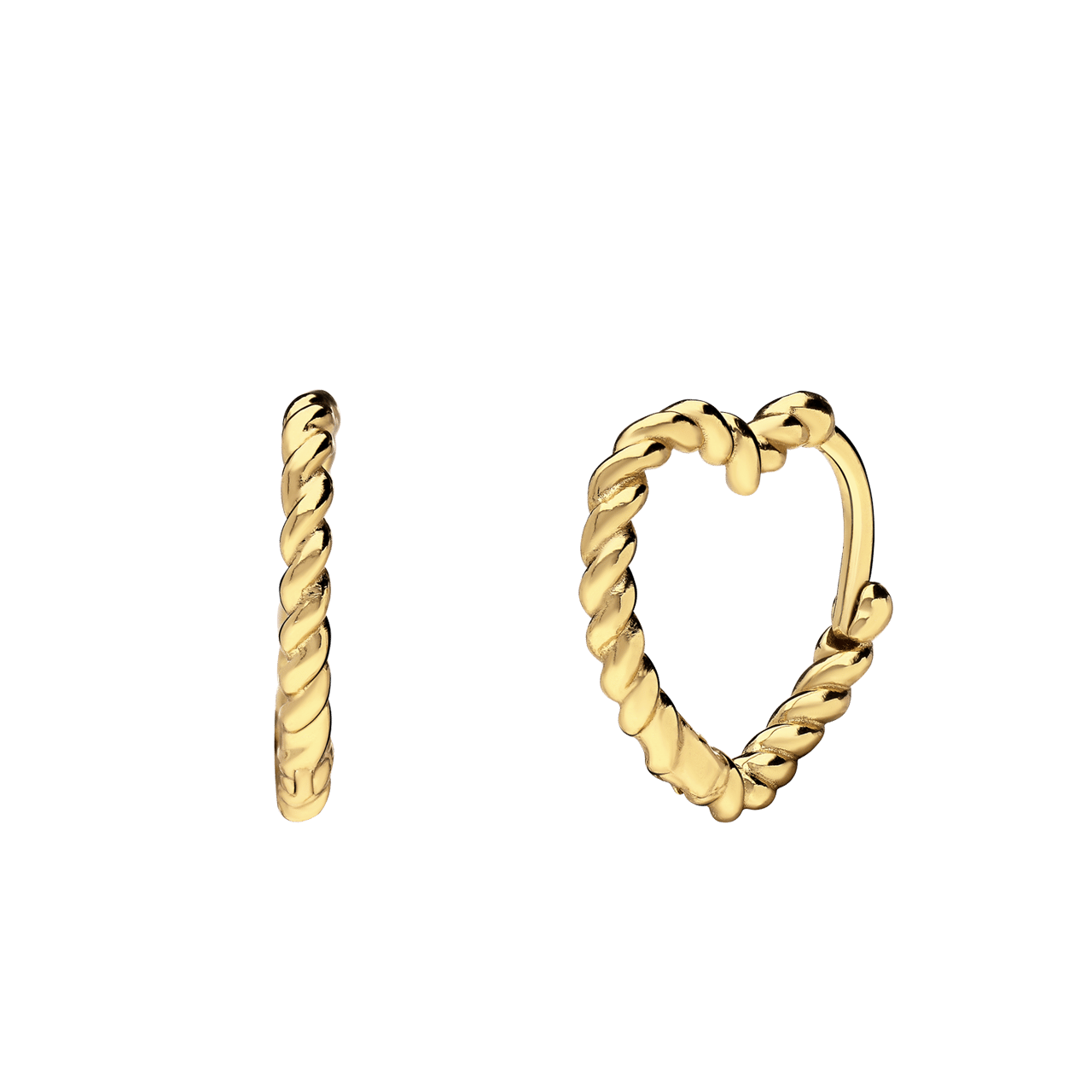 Zilveren goldplated oorringen hart voor dames