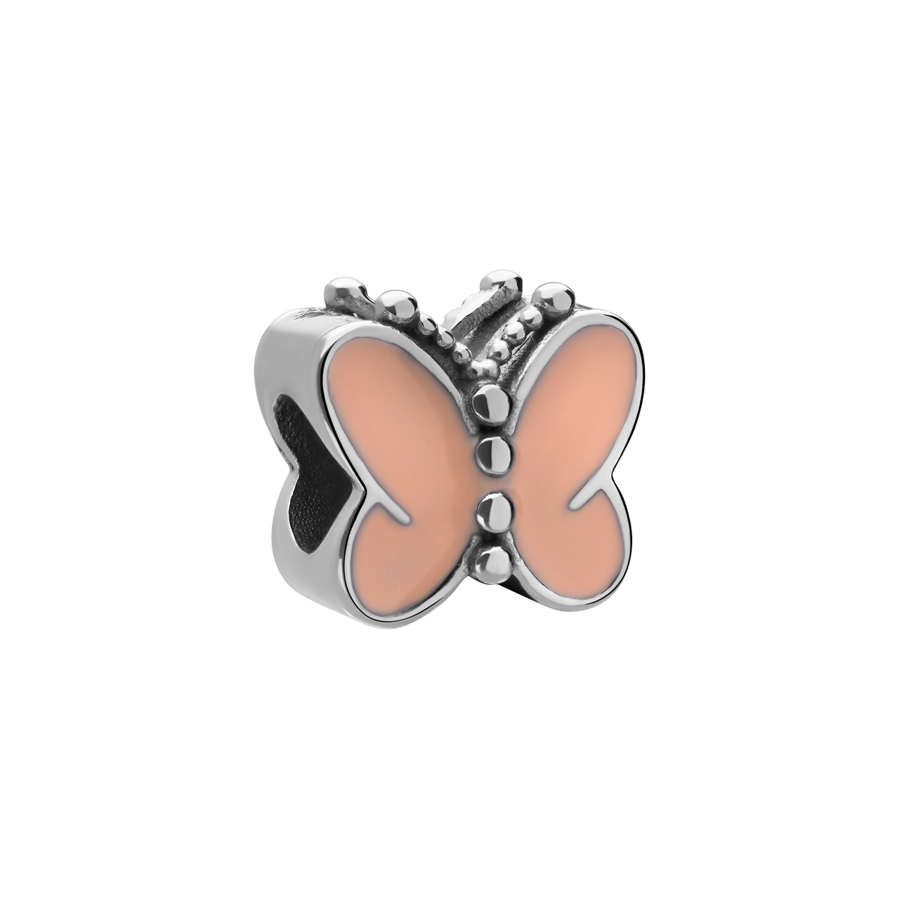 Charm aus Edelstahl Schmetterling rosa