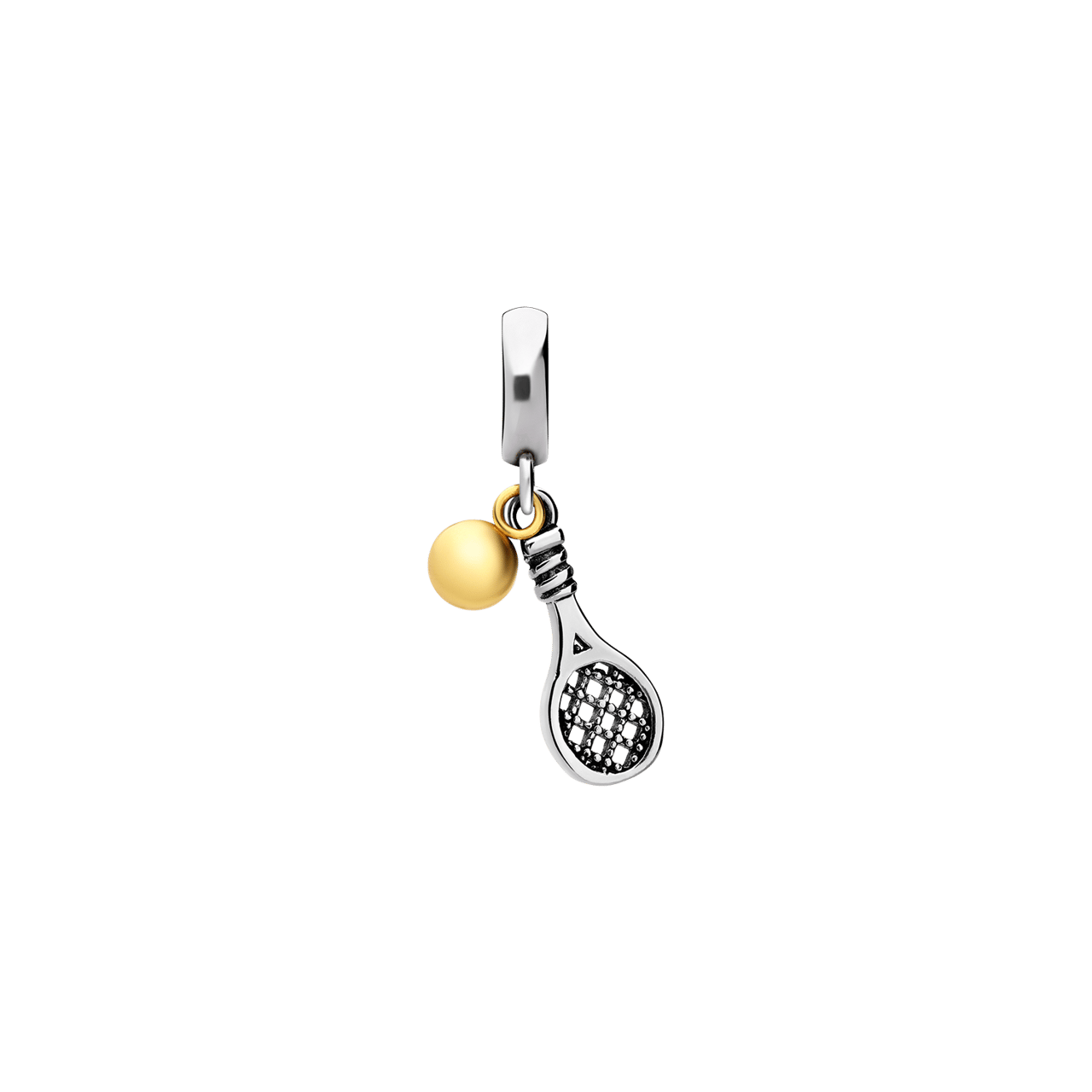Charm aus Edelstahl Tennisschläger