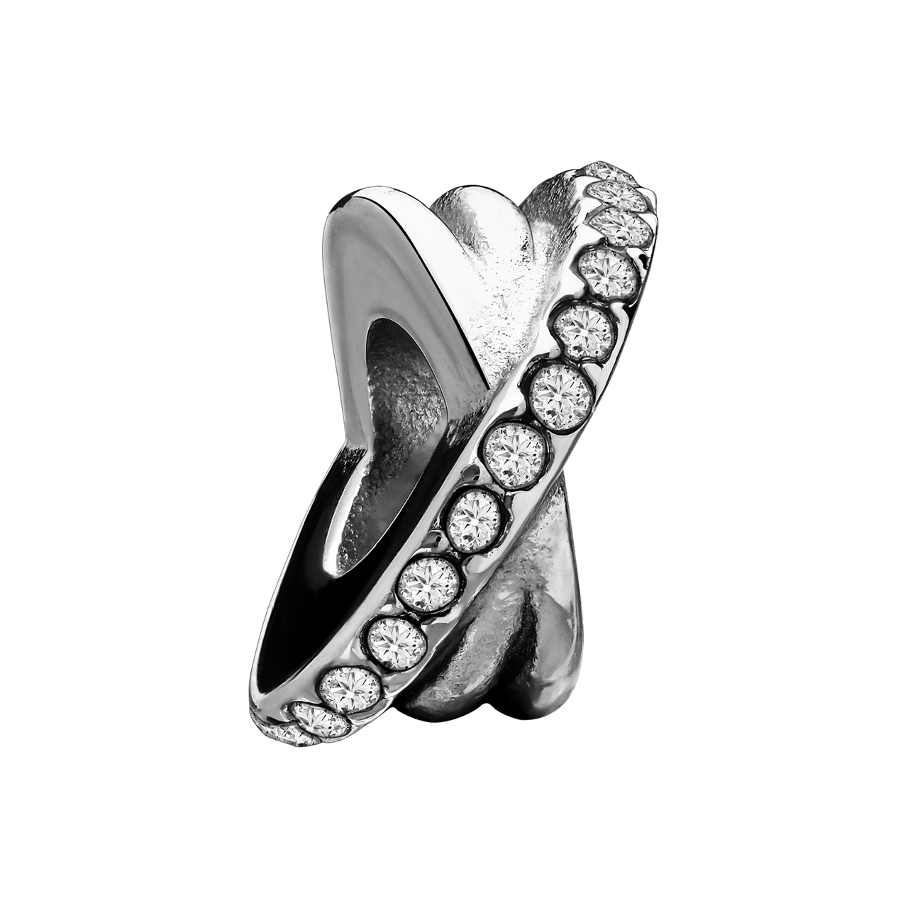 Charm aus Edelstahl mit Zirkoniareihe