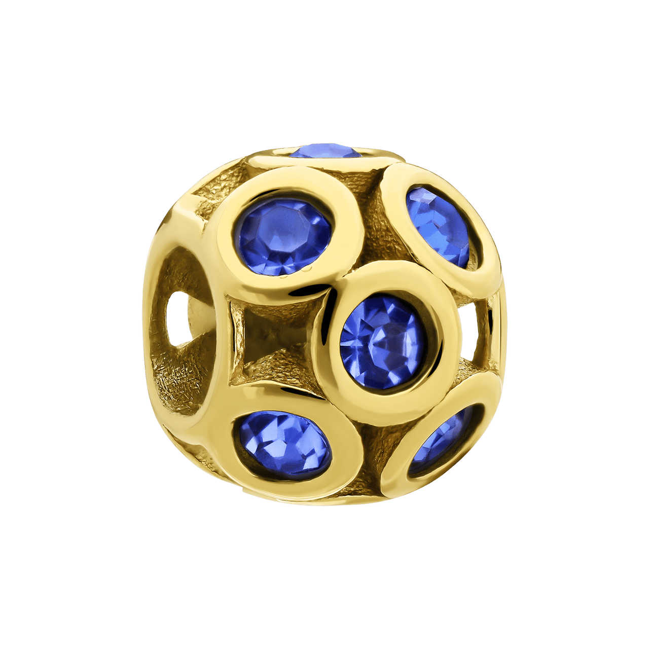 Stainless steel goldplated slider hanger met zirkonia voor dames