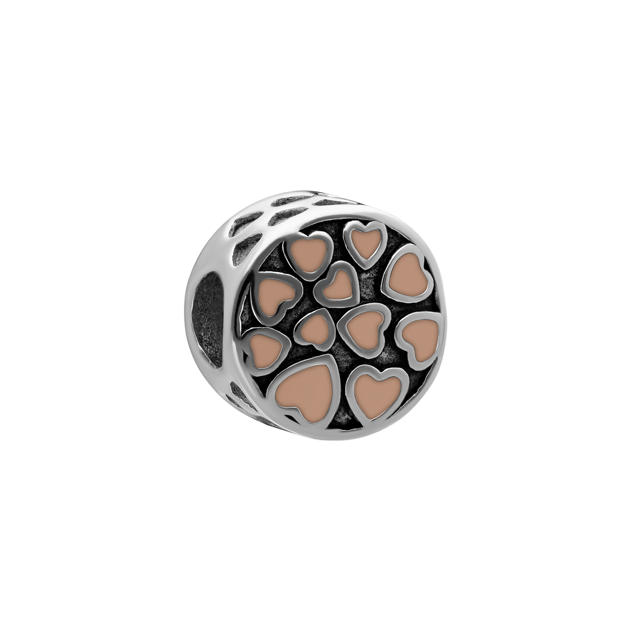 Stainless steel bedel rond hart roze
