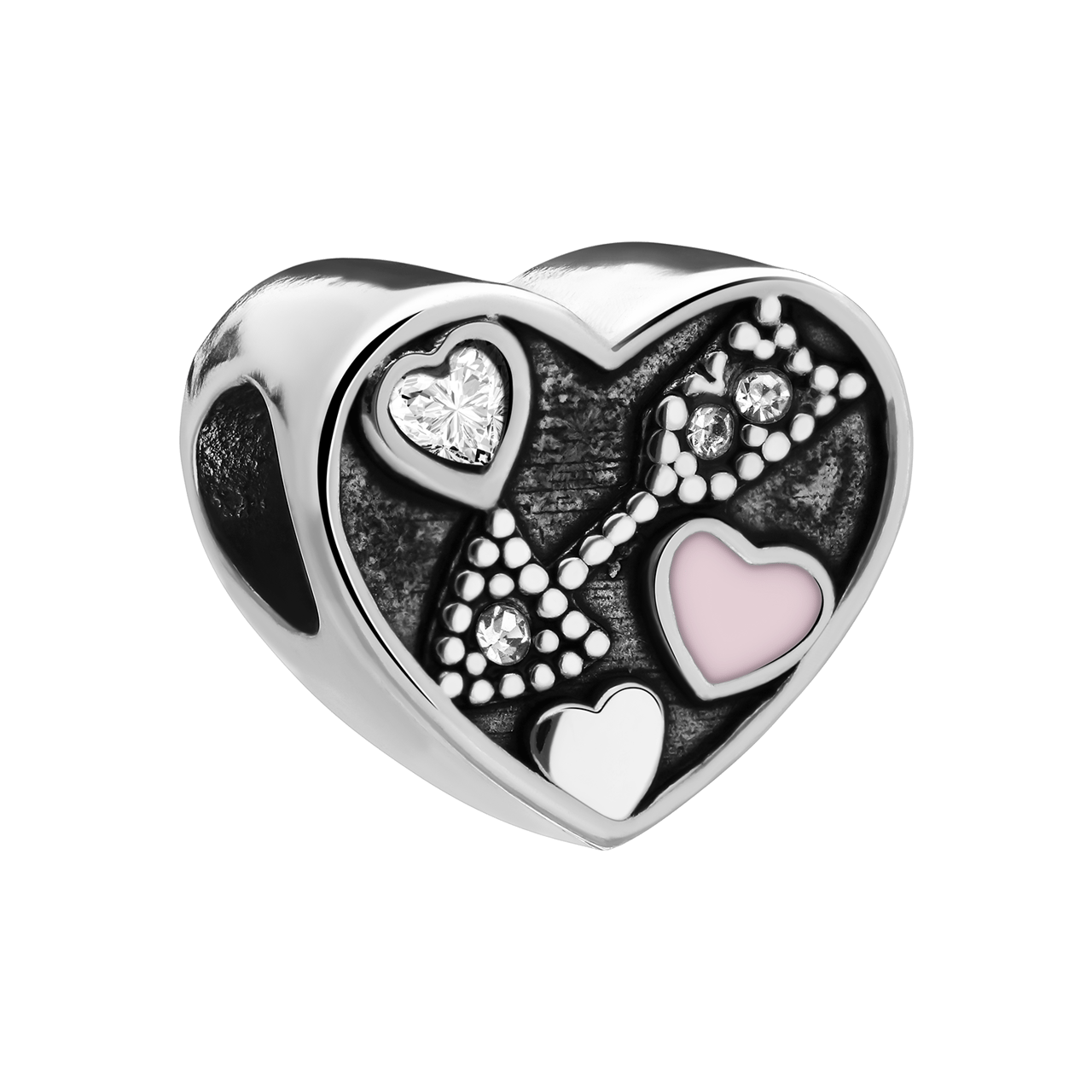 Charm aus Edelstahl Herz mit Pfeil