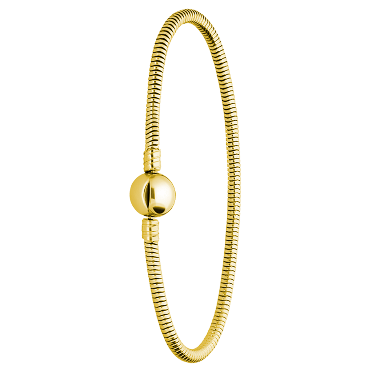 Stainless steel goldplated armband slang ronde sluiting