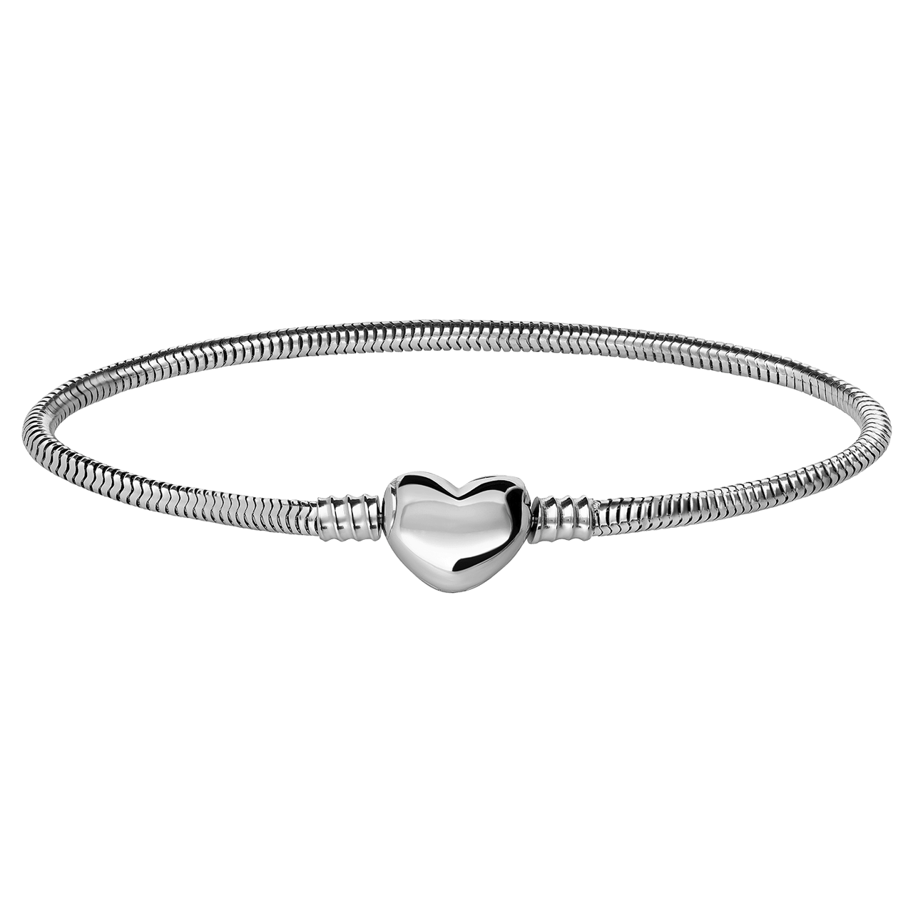 Stainless steel armband slang met hart sluiting