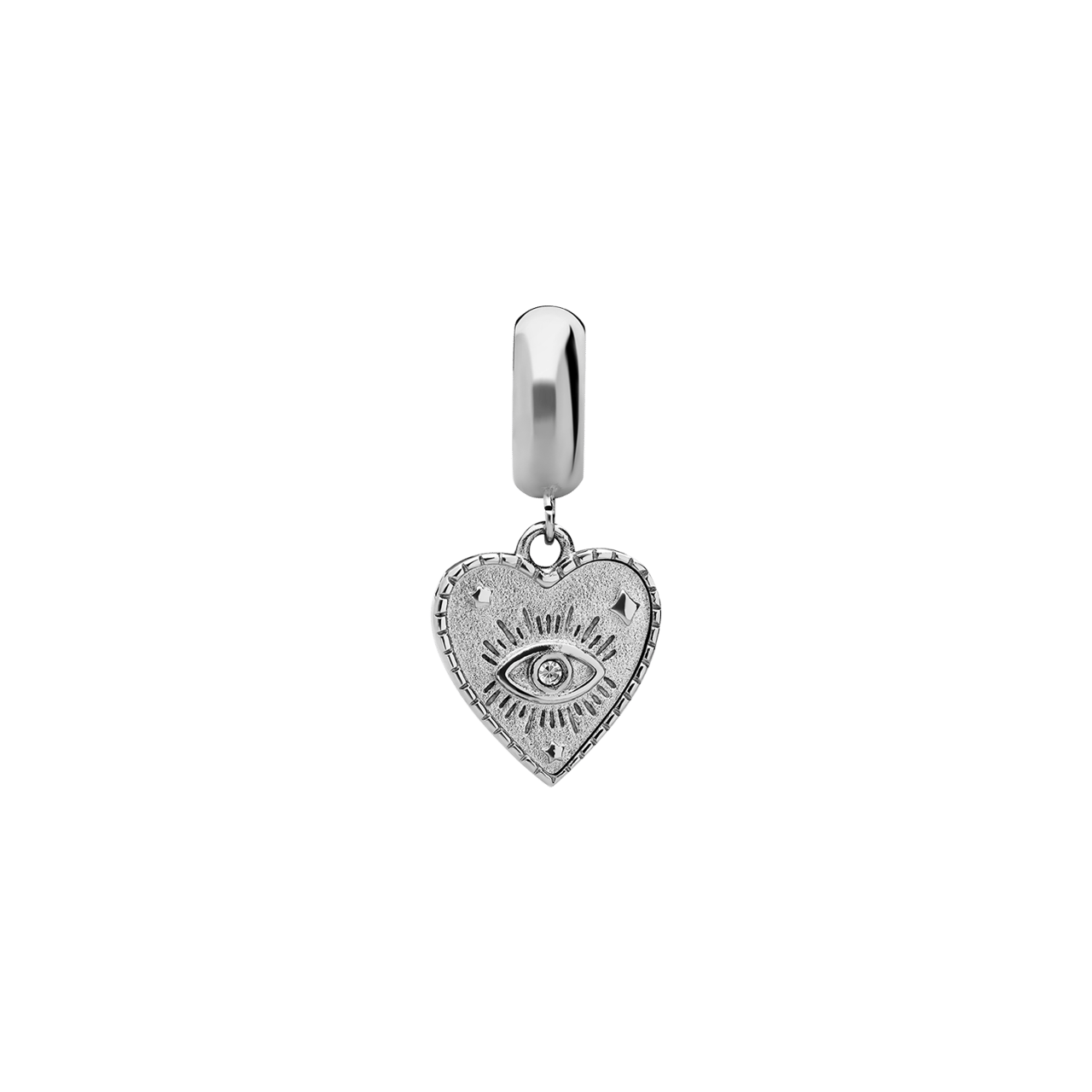 Charm aus Edelstahl Herz mit Auge