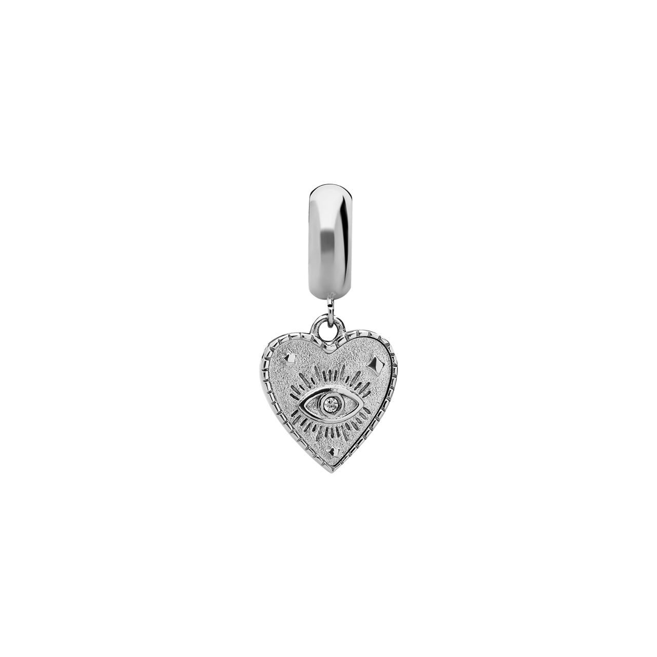 Stainless steel bedel hart met oog