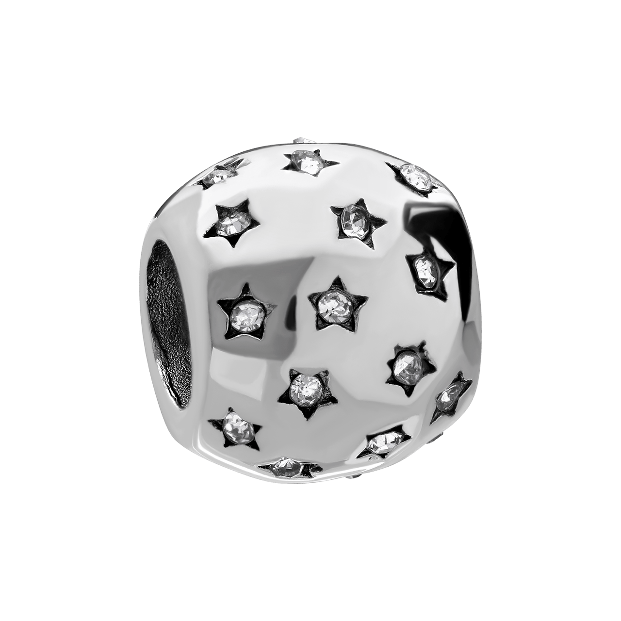 Stainless steel bedel met sterren en zirkonia