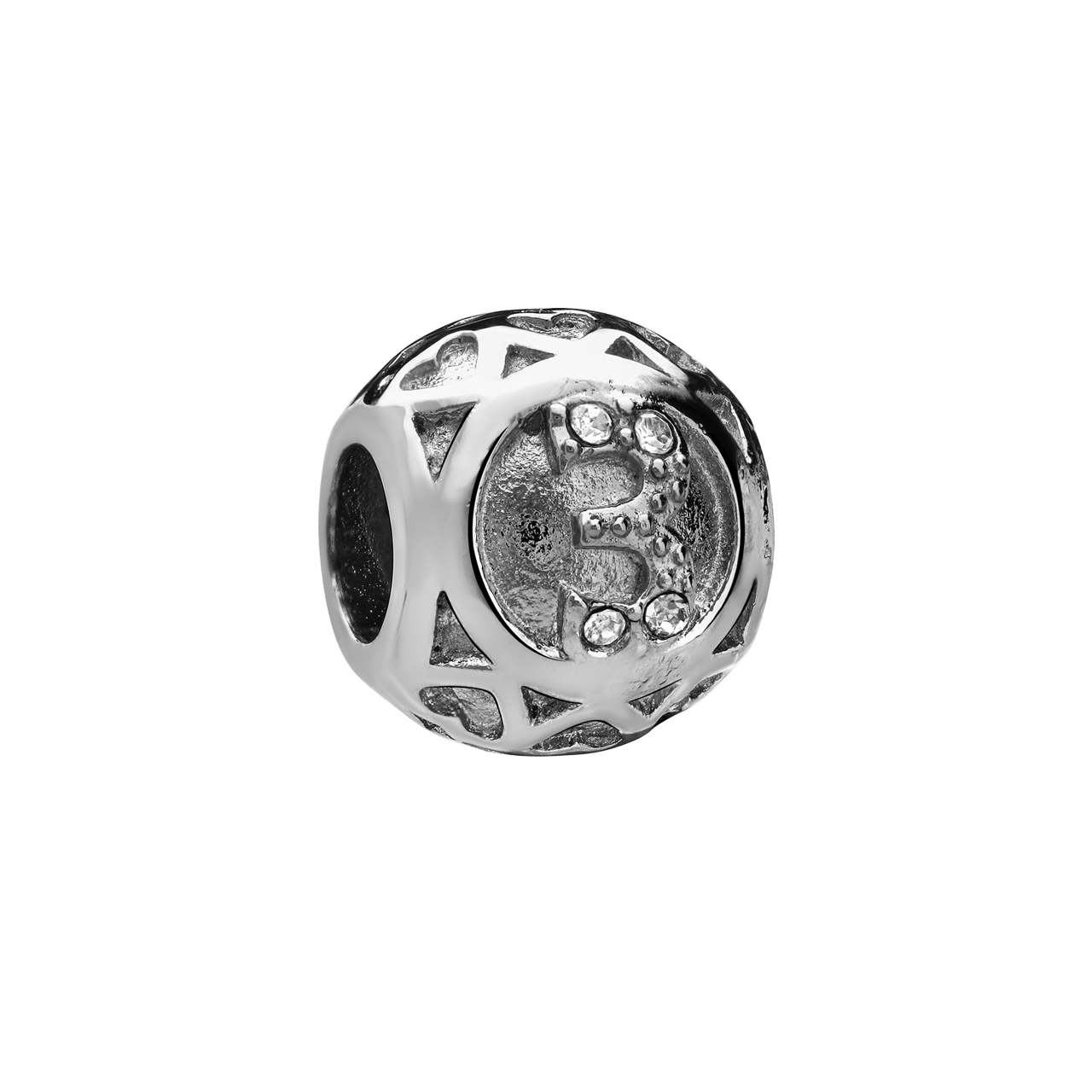 Stainless steel bedel cijfer 3