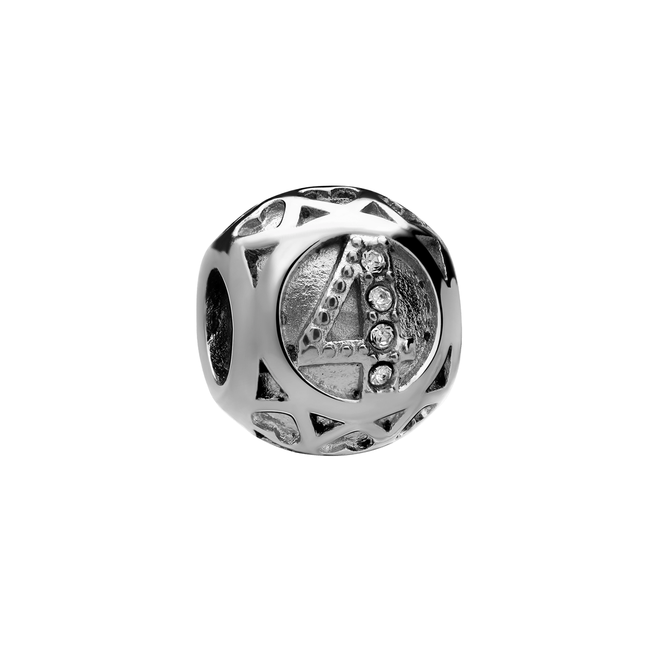 Stainless steel bedel cijfer 4