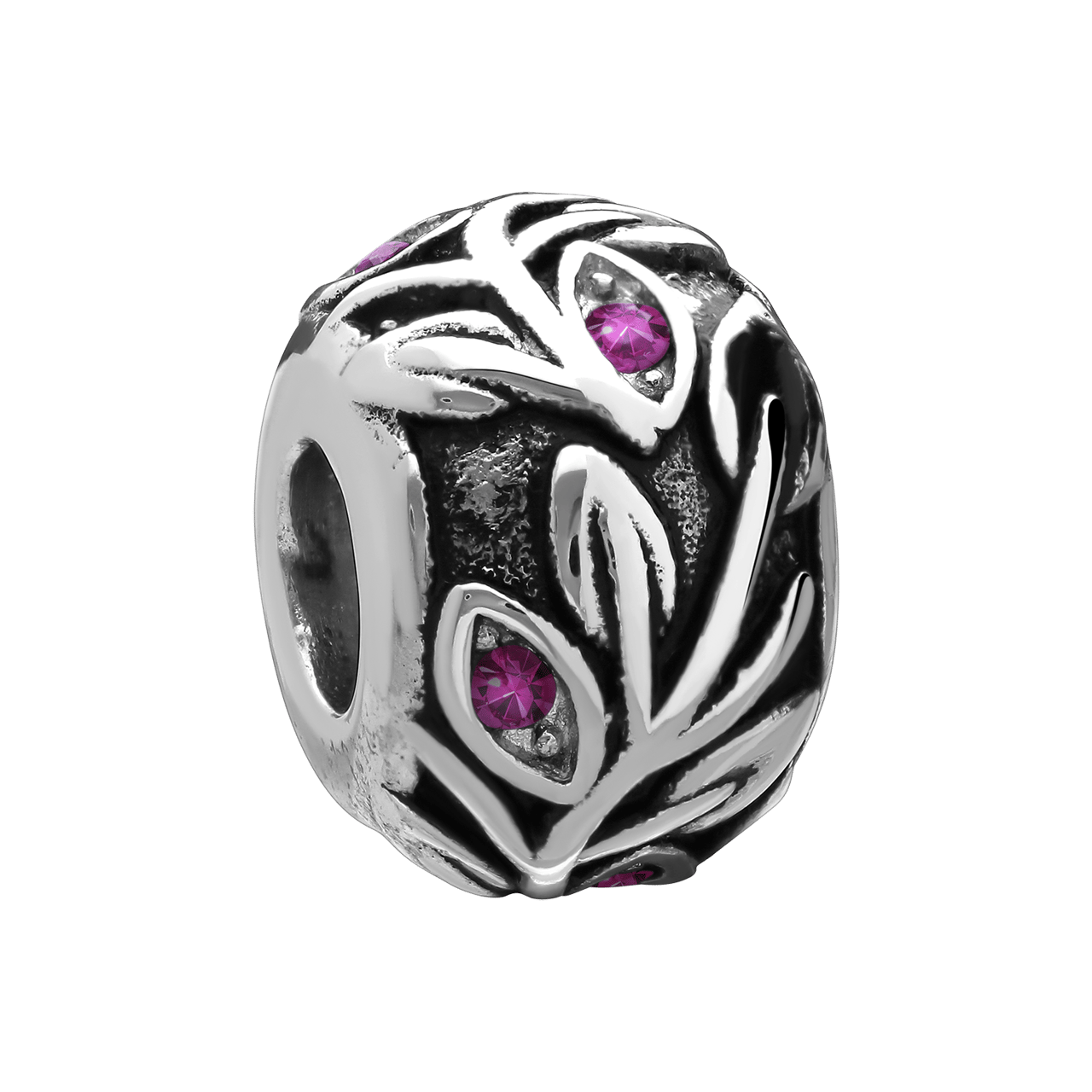 Charm aus Edelstahl Blumen