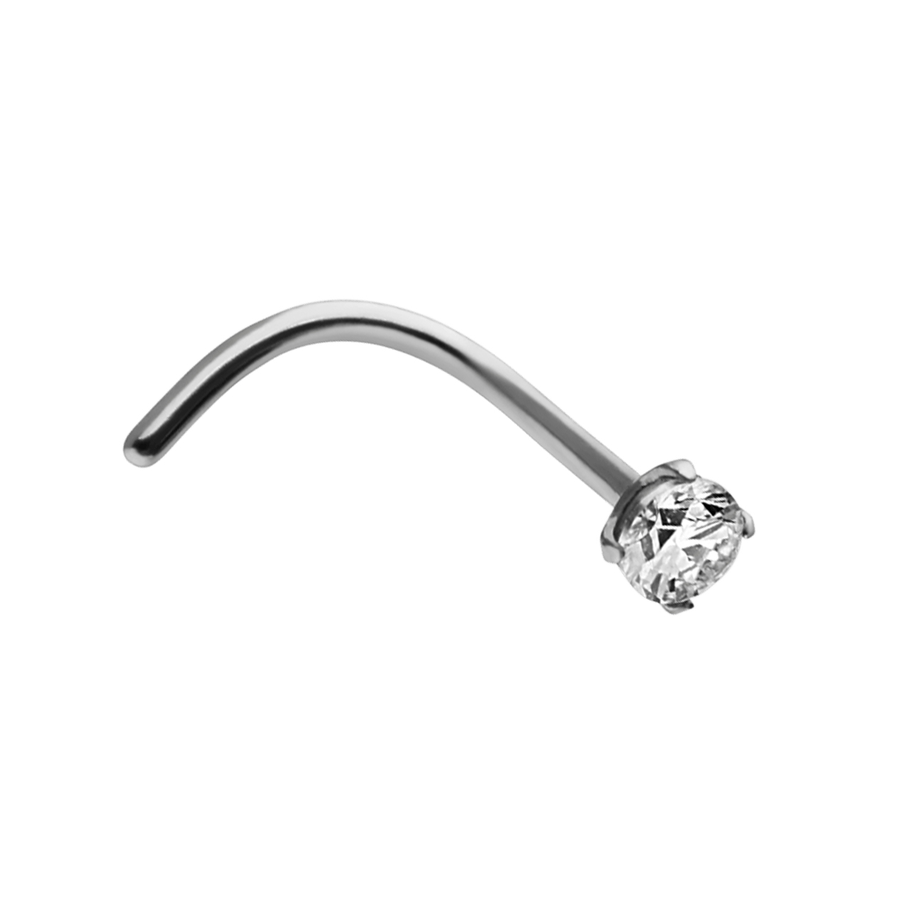 Nasenpiercing aus Titan mit Zirkonia, 2,5 mm