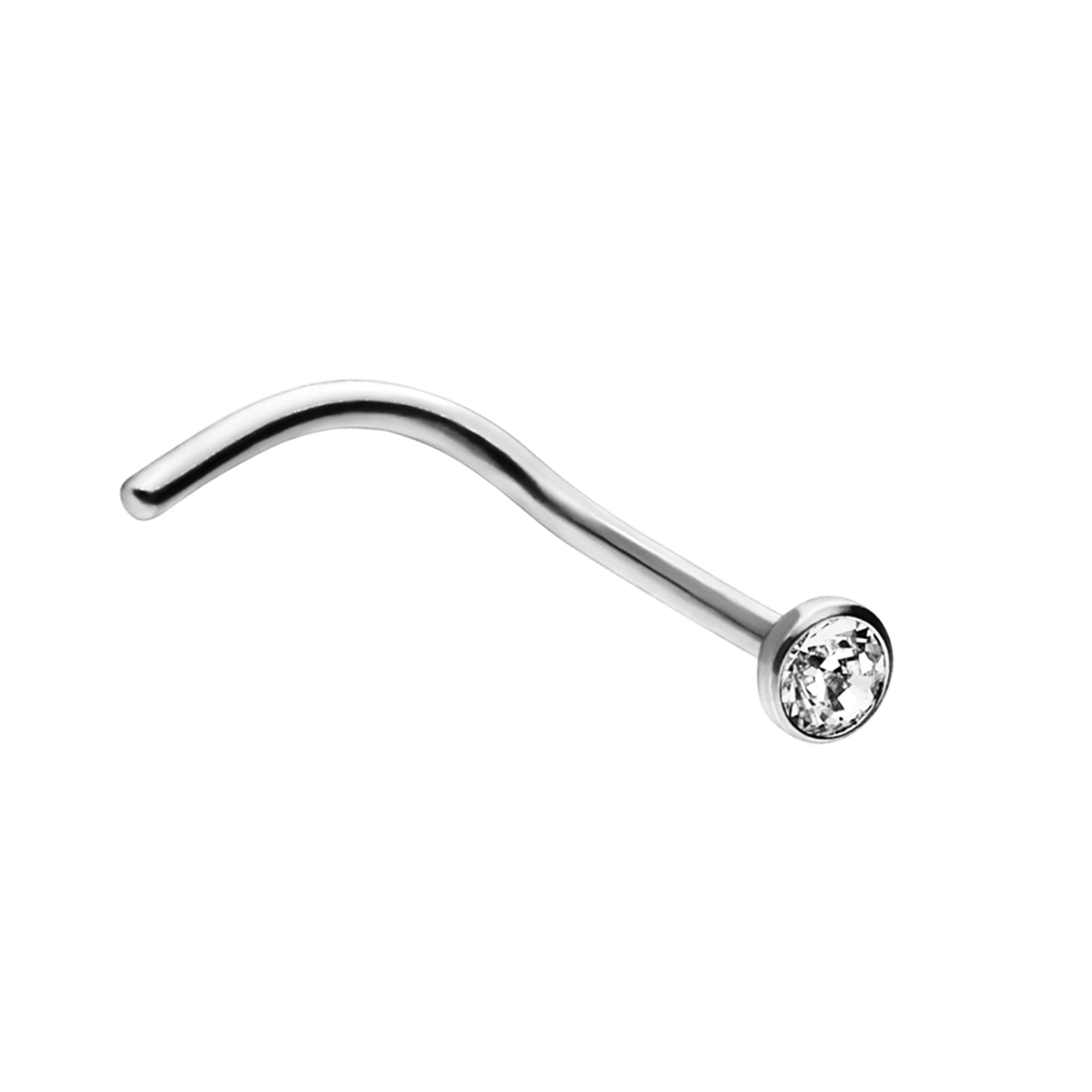 Nasenpiercing aus Titan mit Kristall