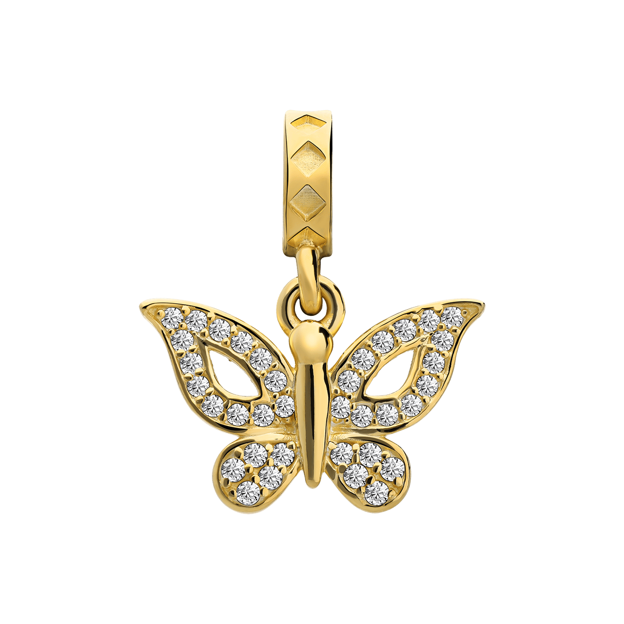 Zilveren goldplated hanger met zirkonia voor dames