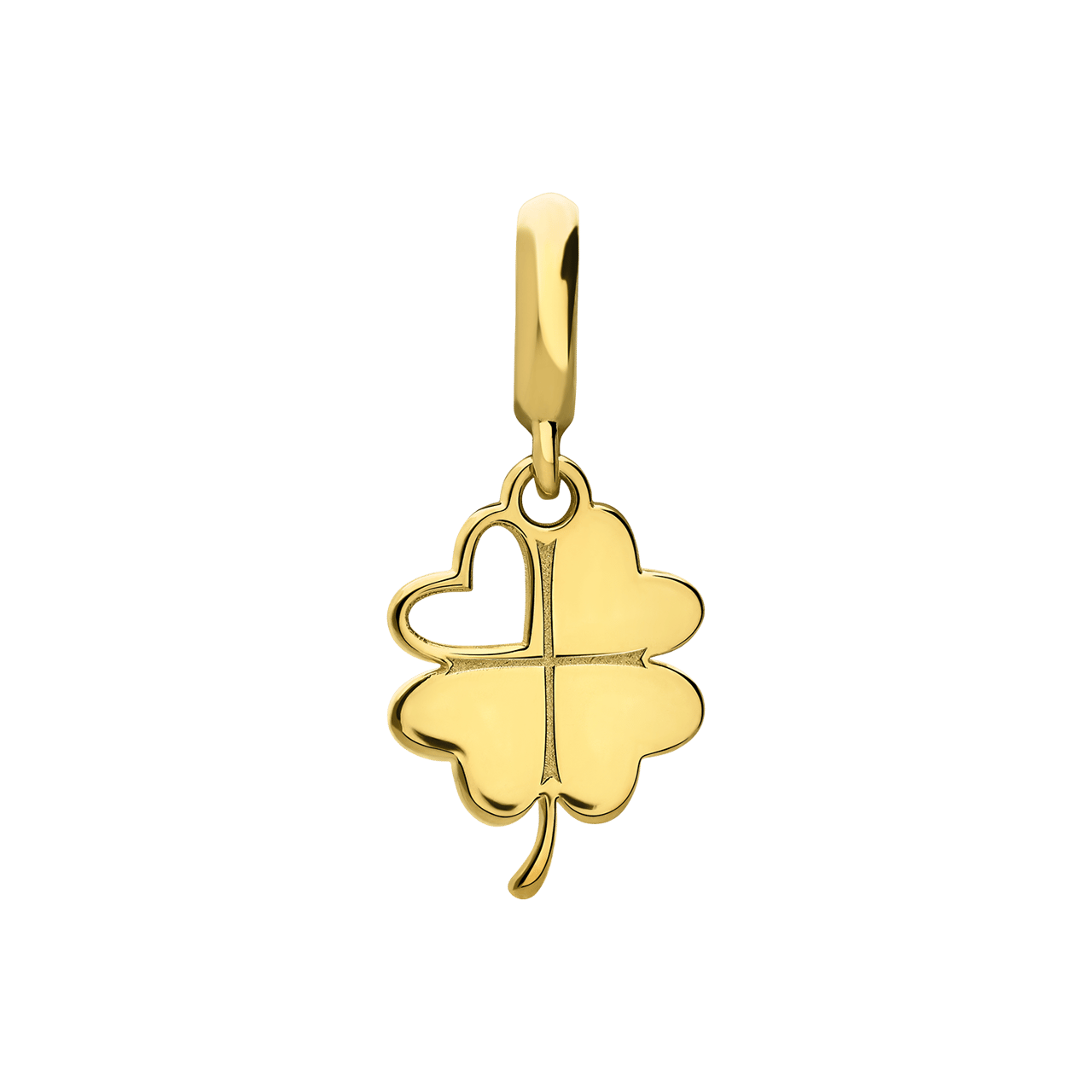 Charm aus 925er, vergoldet, Kleeblatt