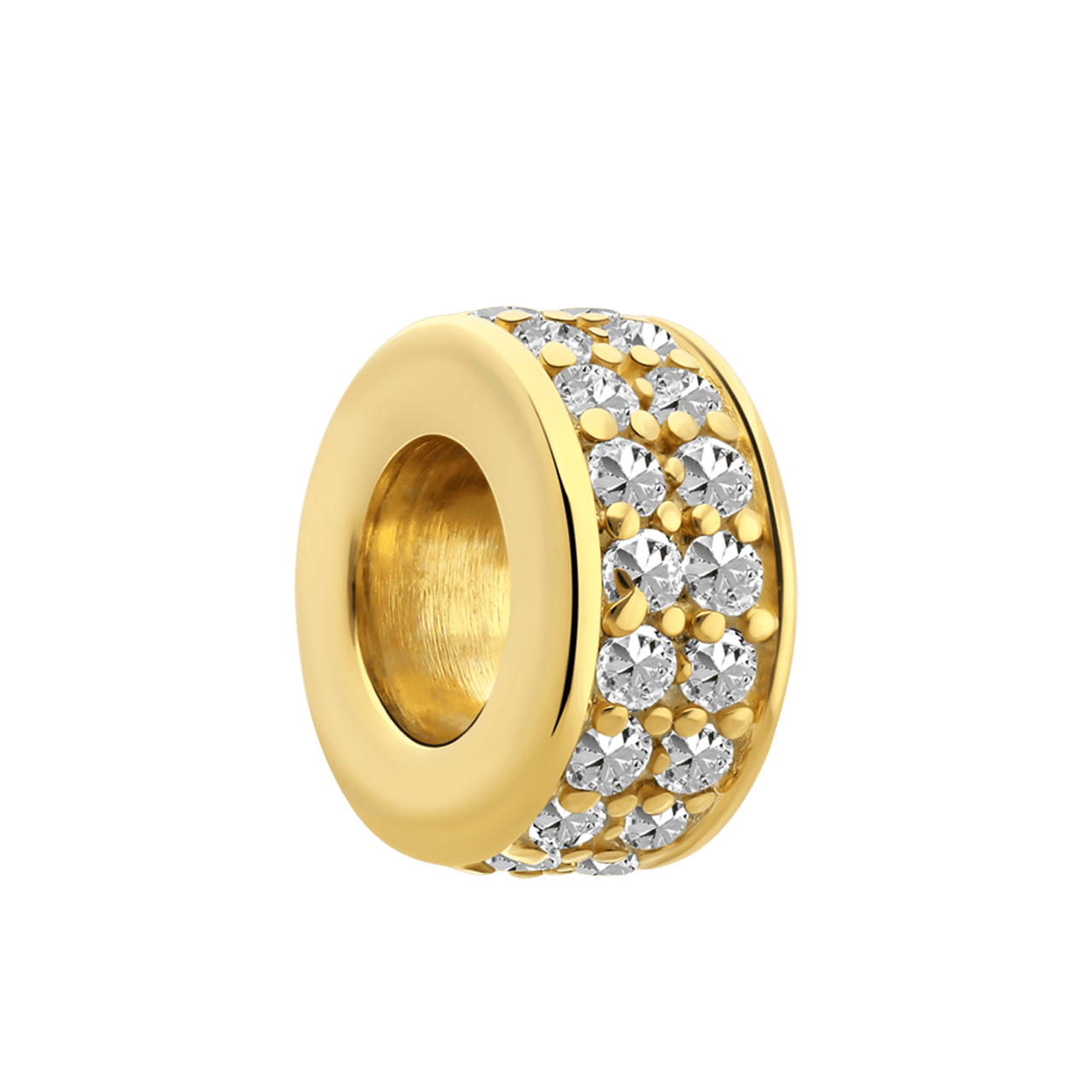 Zilveren goldplated hanger met zirkonia voor dames