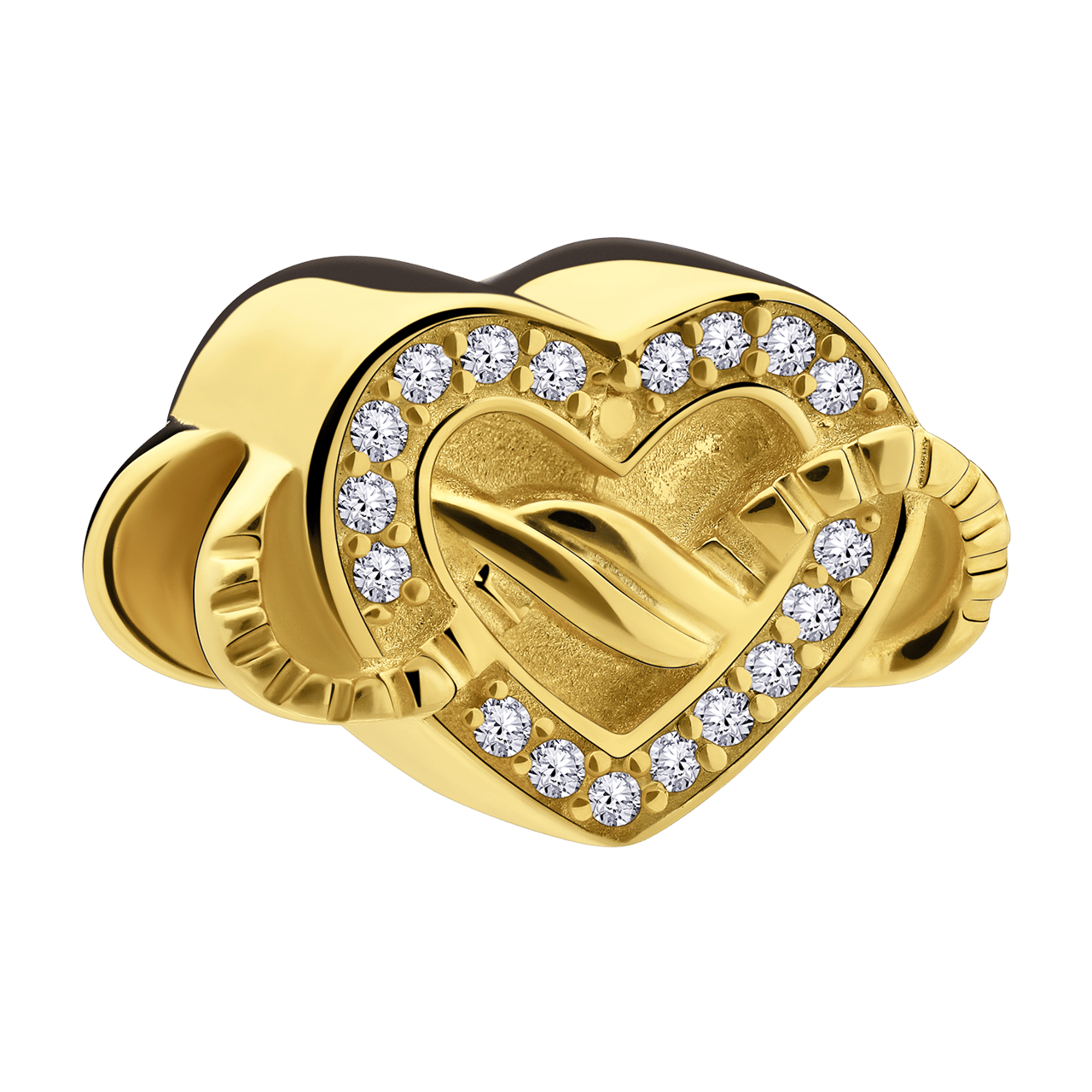 Zilveren goldplated hanger hart met infinity met zirkonia voor dames