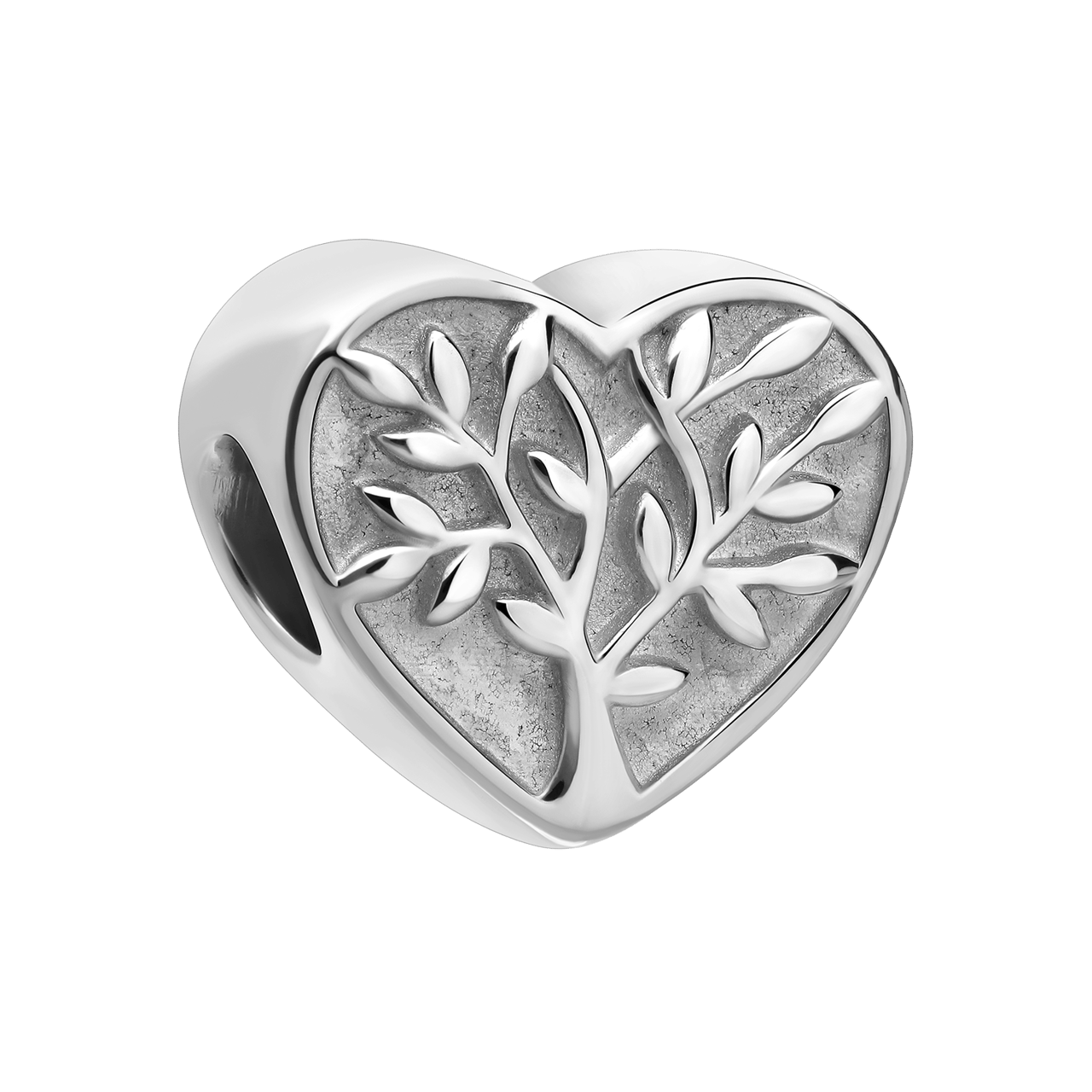 Charm aus 925er Silber, Herz und Lebensbaum