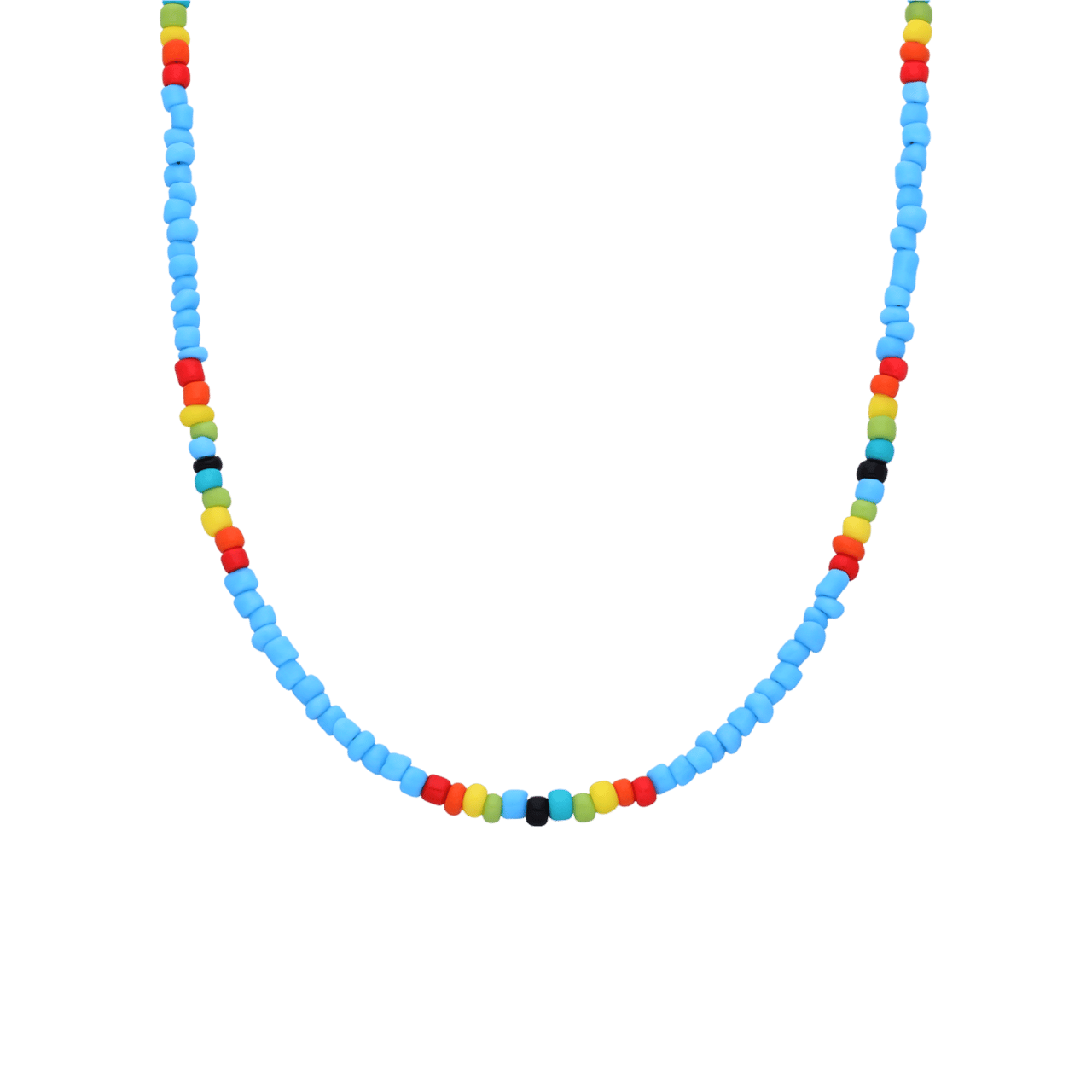 Bijoux kralenketting en armband lichtblauw
