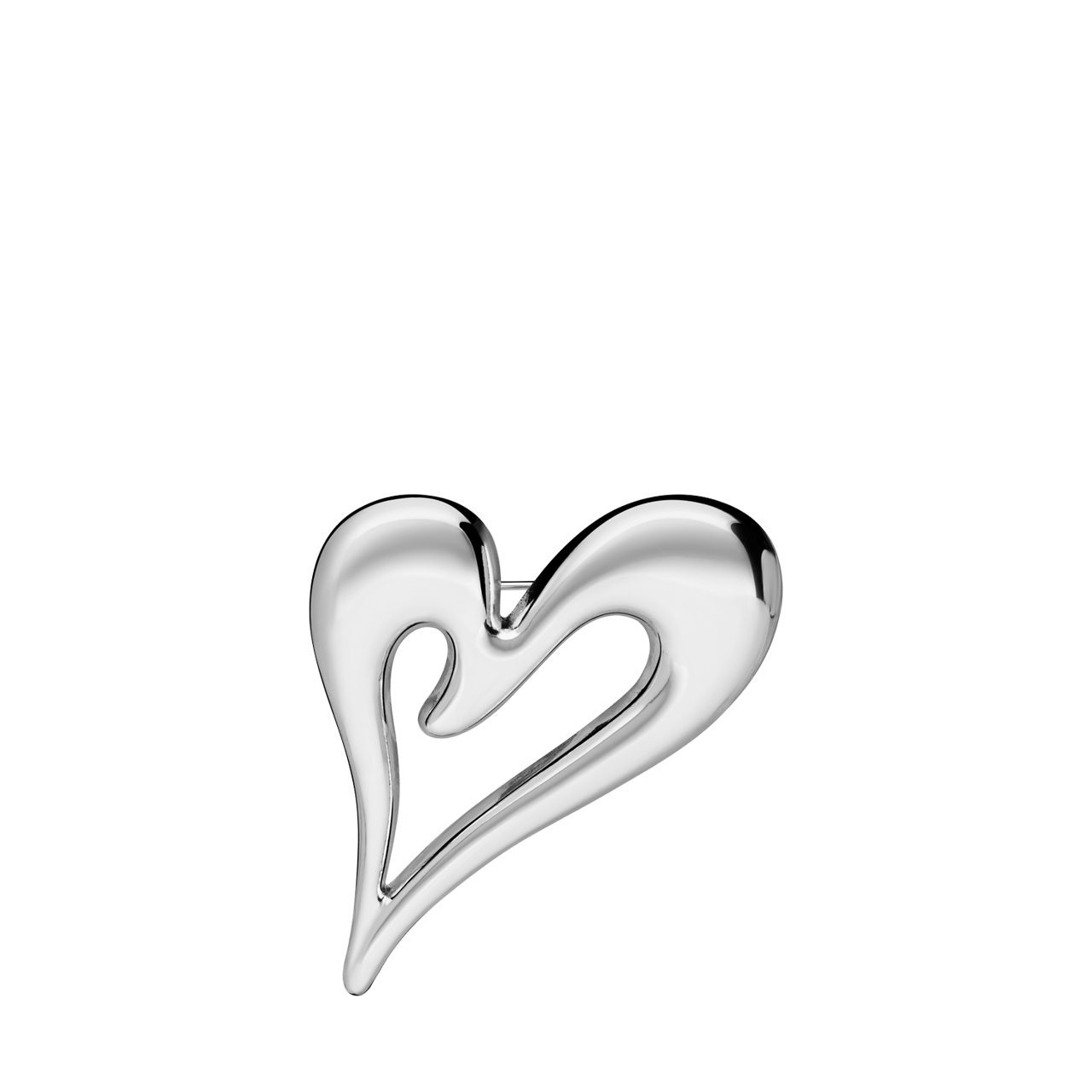 Zilverkleurige bijoux broche open hart