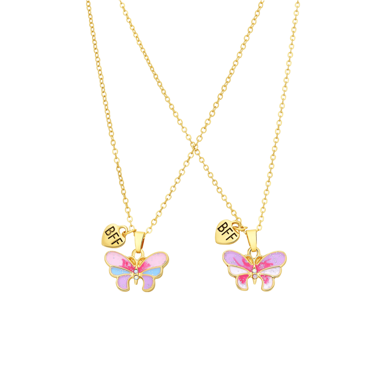 Goudkleurige bijoux bff set met vlinder