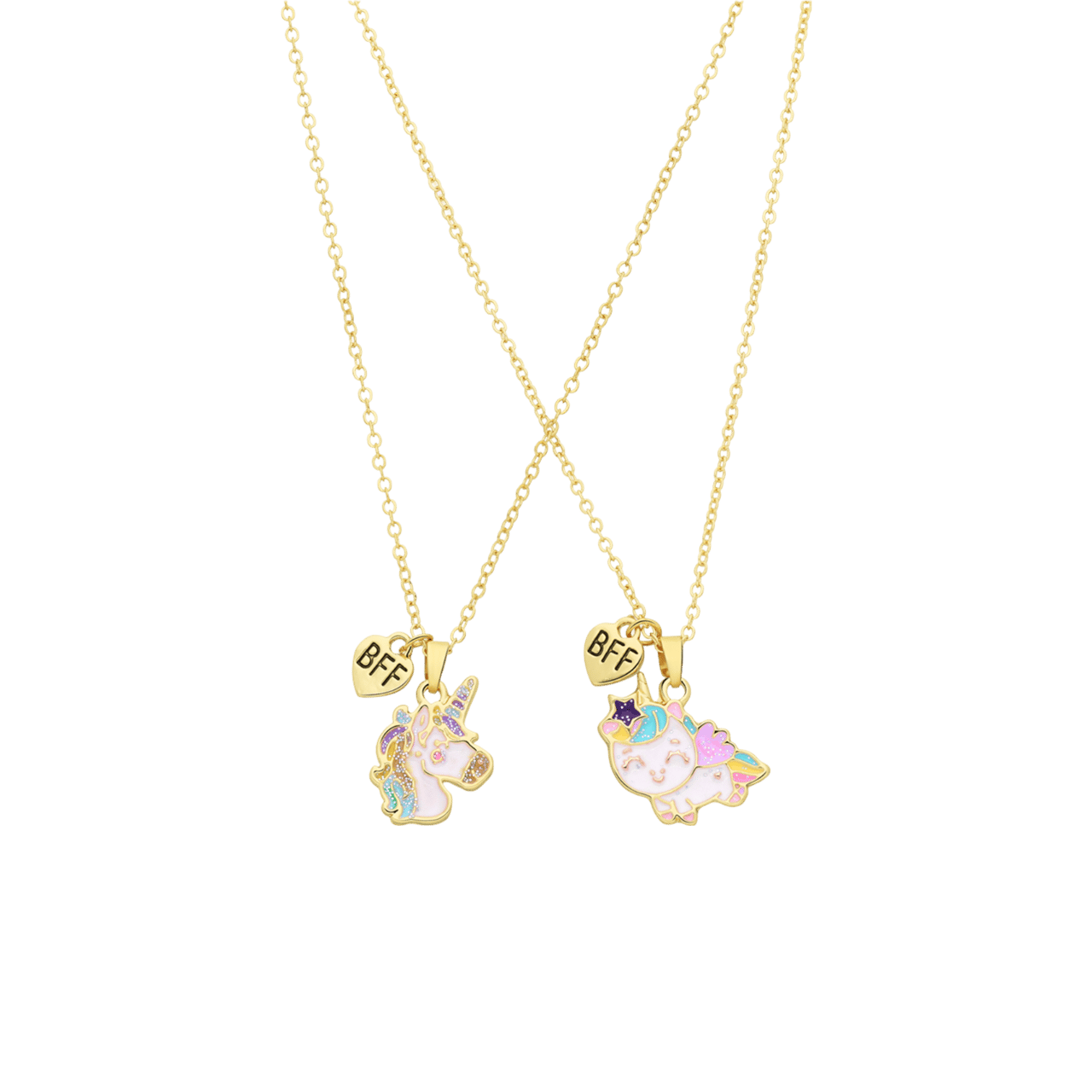 Goudkleurige bijoux bff set met unicorn