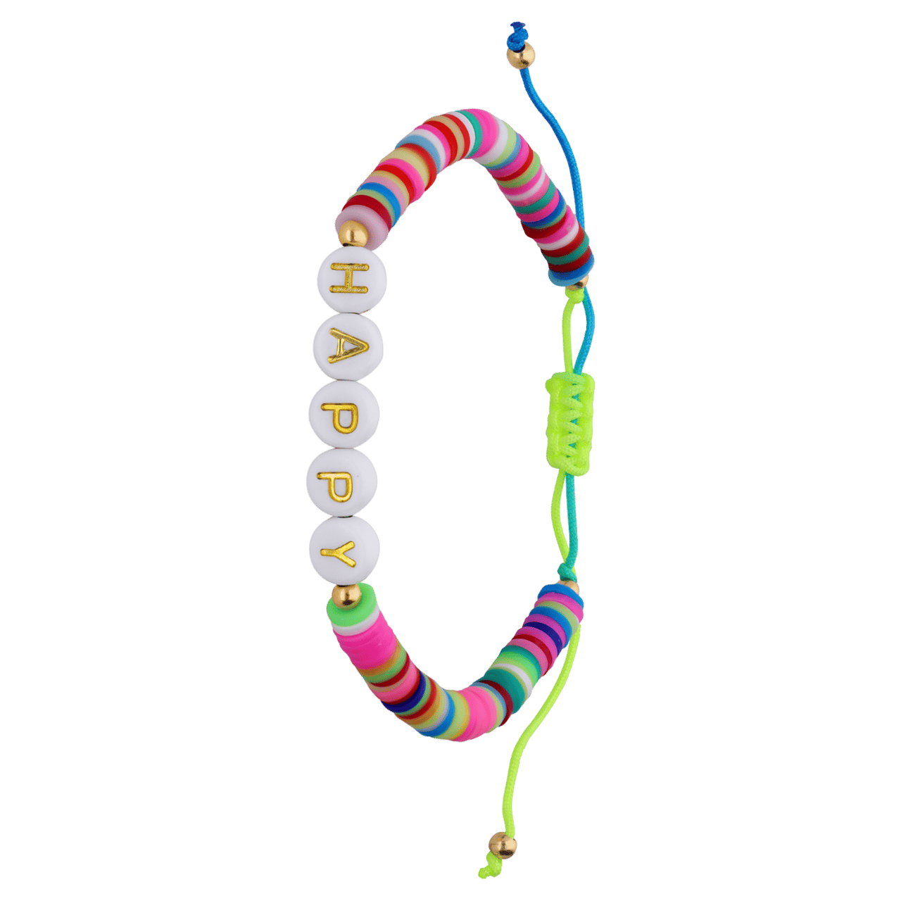 Goudkleurige bijoux armband happy multi