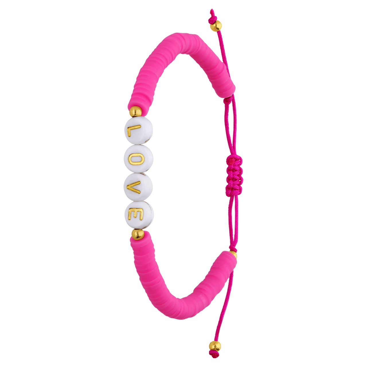 Bijoux goudkleurige kinderkralenarmband love