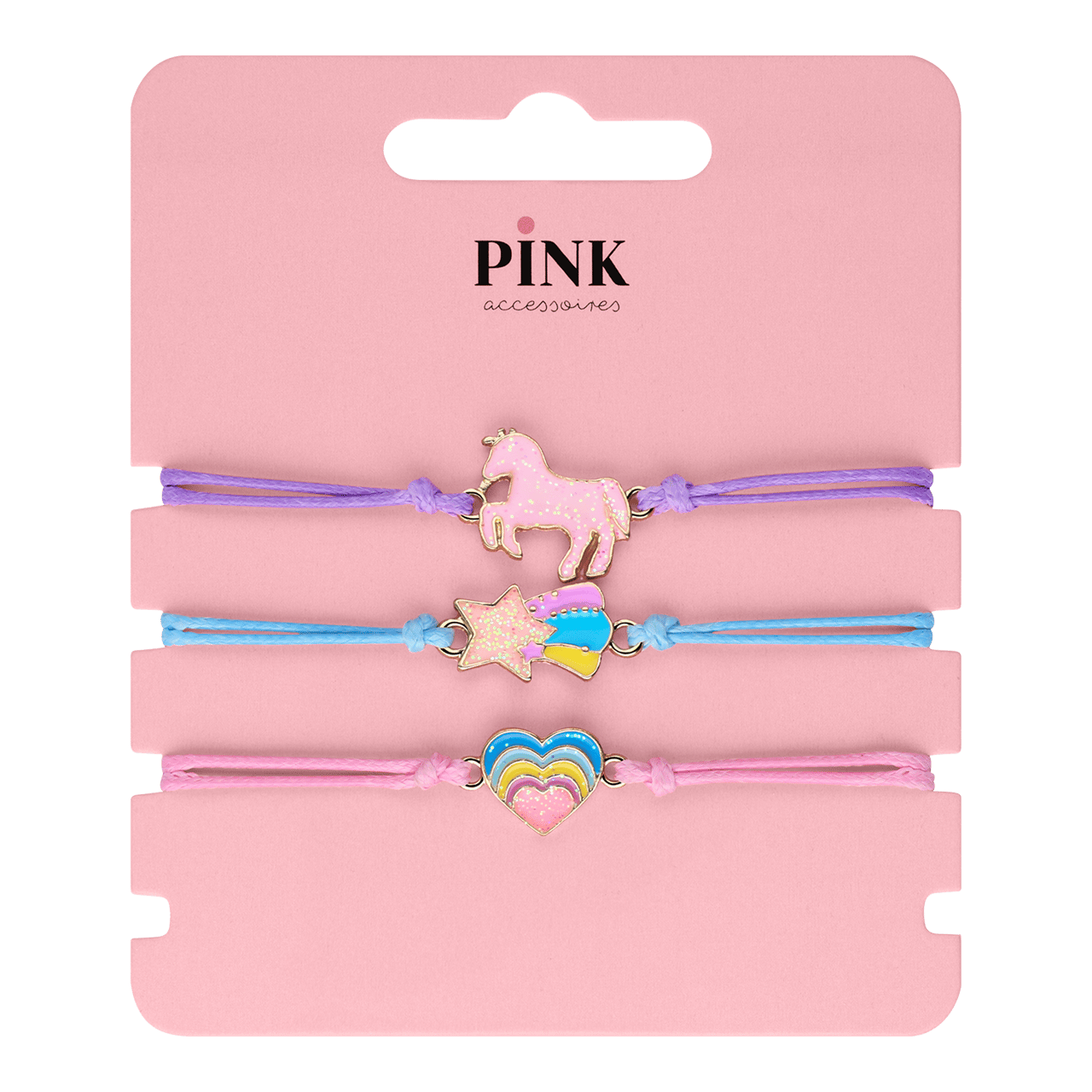Bijoux armbanden set unicorn, ster en hart