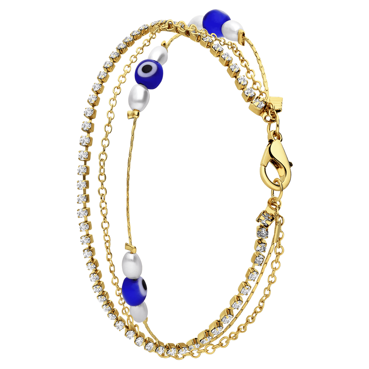 Bijoux goudkleurige enkelbandje boze oog voor dames