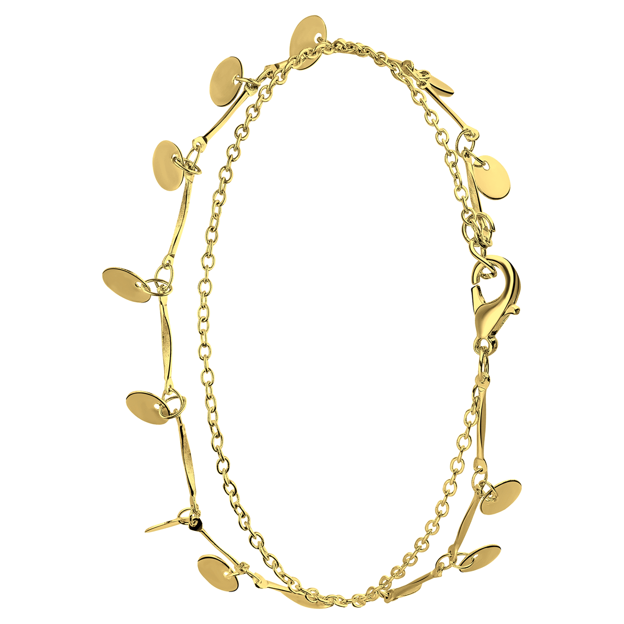 Goldfarbenes Fußkettchen mit Münzen