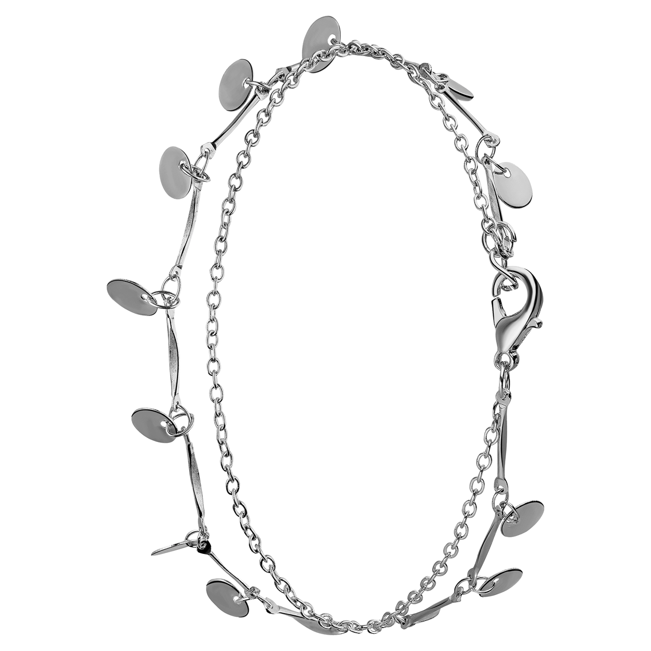 Bijoux zilverkleurige enkelbandje met muntjes voor dames
