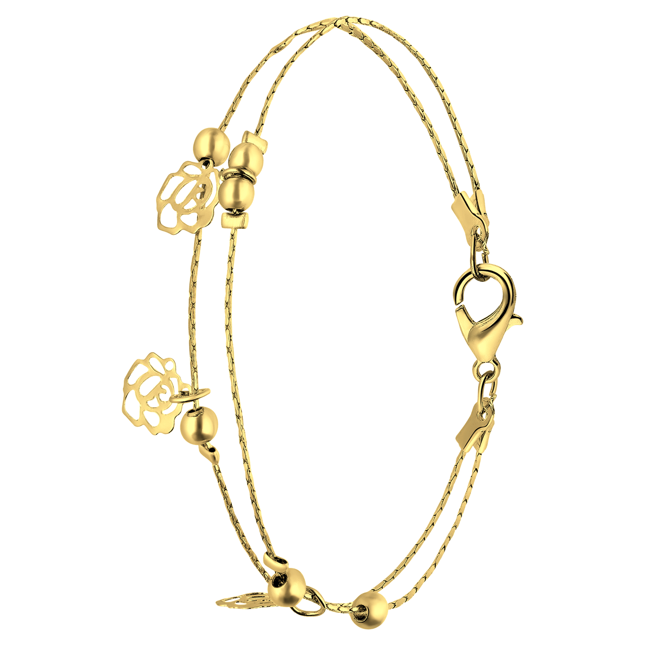 Goudkleurig enkelbandje lotus