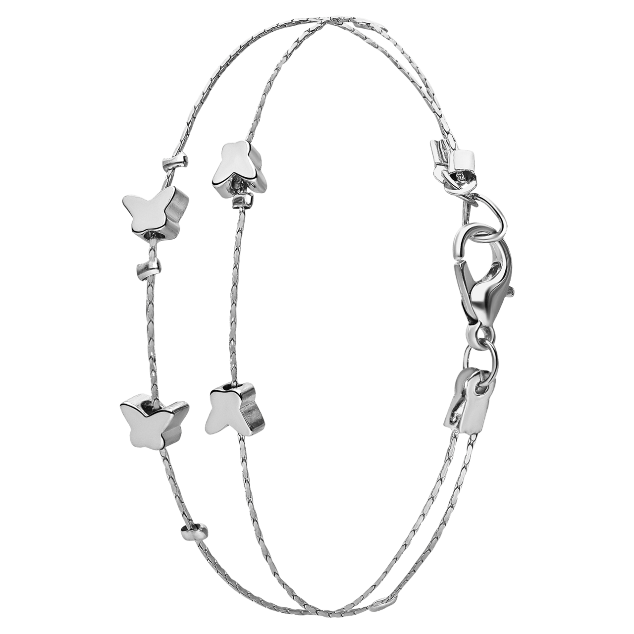 Bijoux zilverkleurige enkelbandje vlinder voor dames