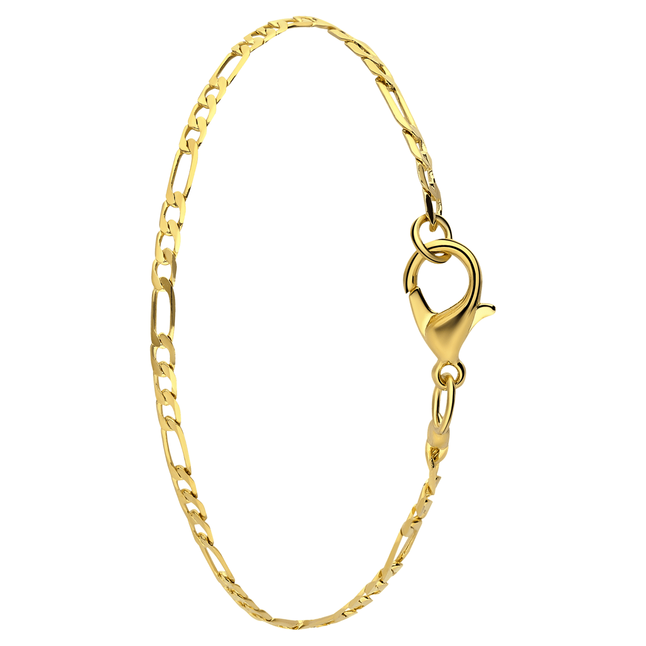 Goudkleurig enkelbandje figaro