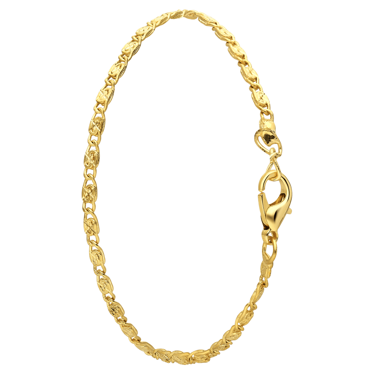 Goldfarbenes Fußkettchen, flache Glieder