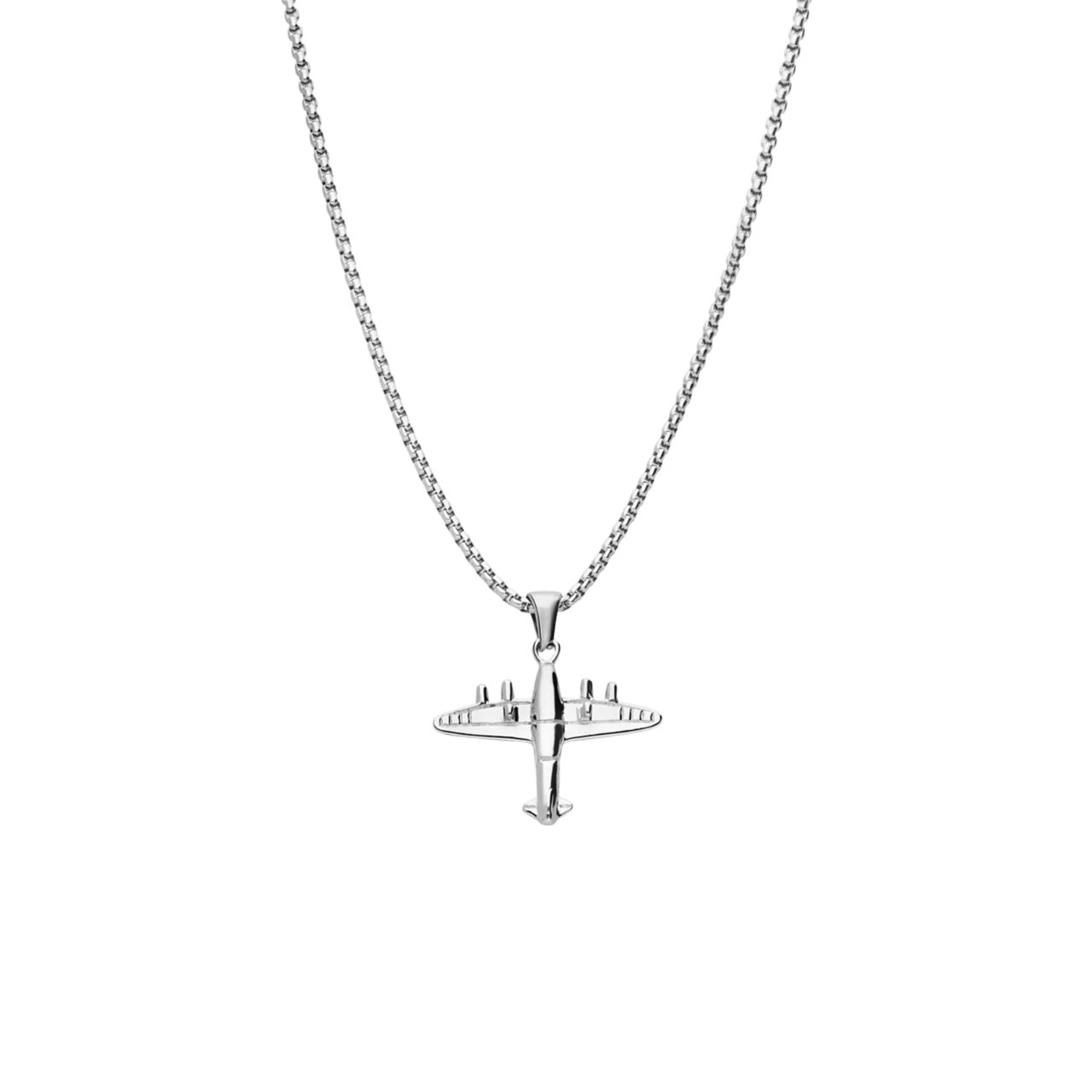 Stainless steel ketting met hanger vliegtuig