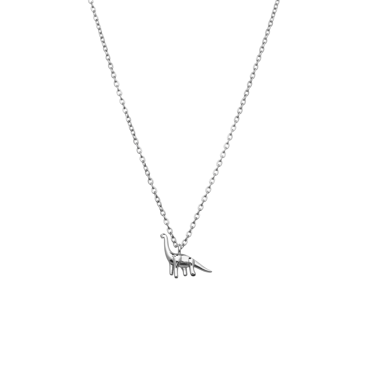 Stalen ketting met hanger dino
