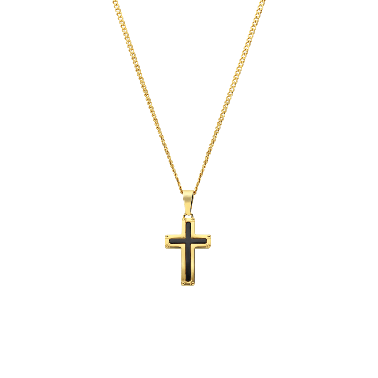 Stalen goldplated kinderketting met hanger kruis