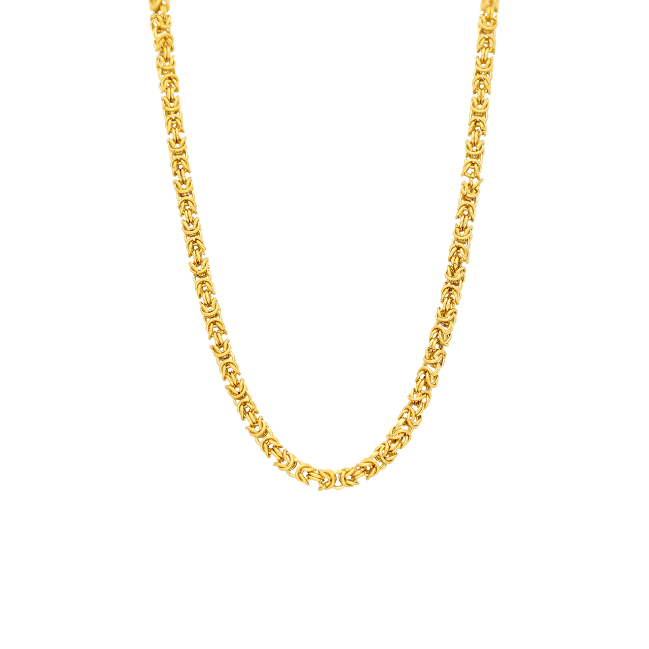 Stainless steel goldplated ketting met koningsschakel