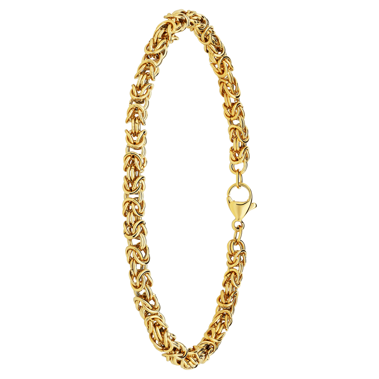 Stainless steel goldplated armband met koningsschakel