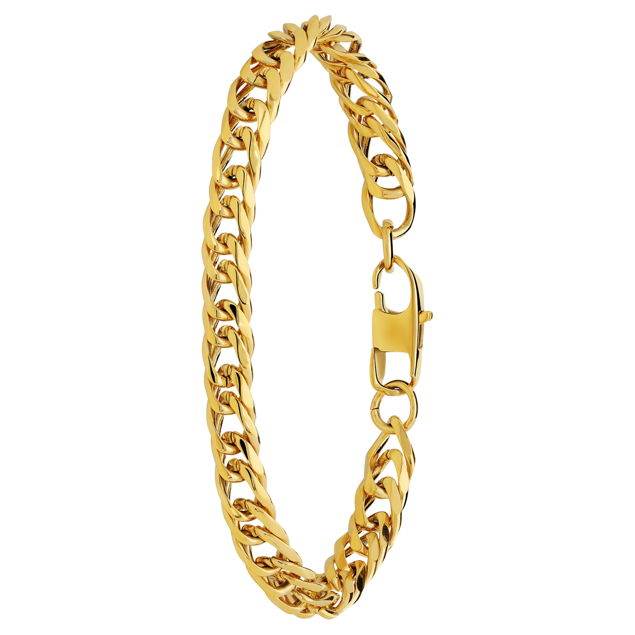 Stainless steel goldplated armband met gourmetschakel