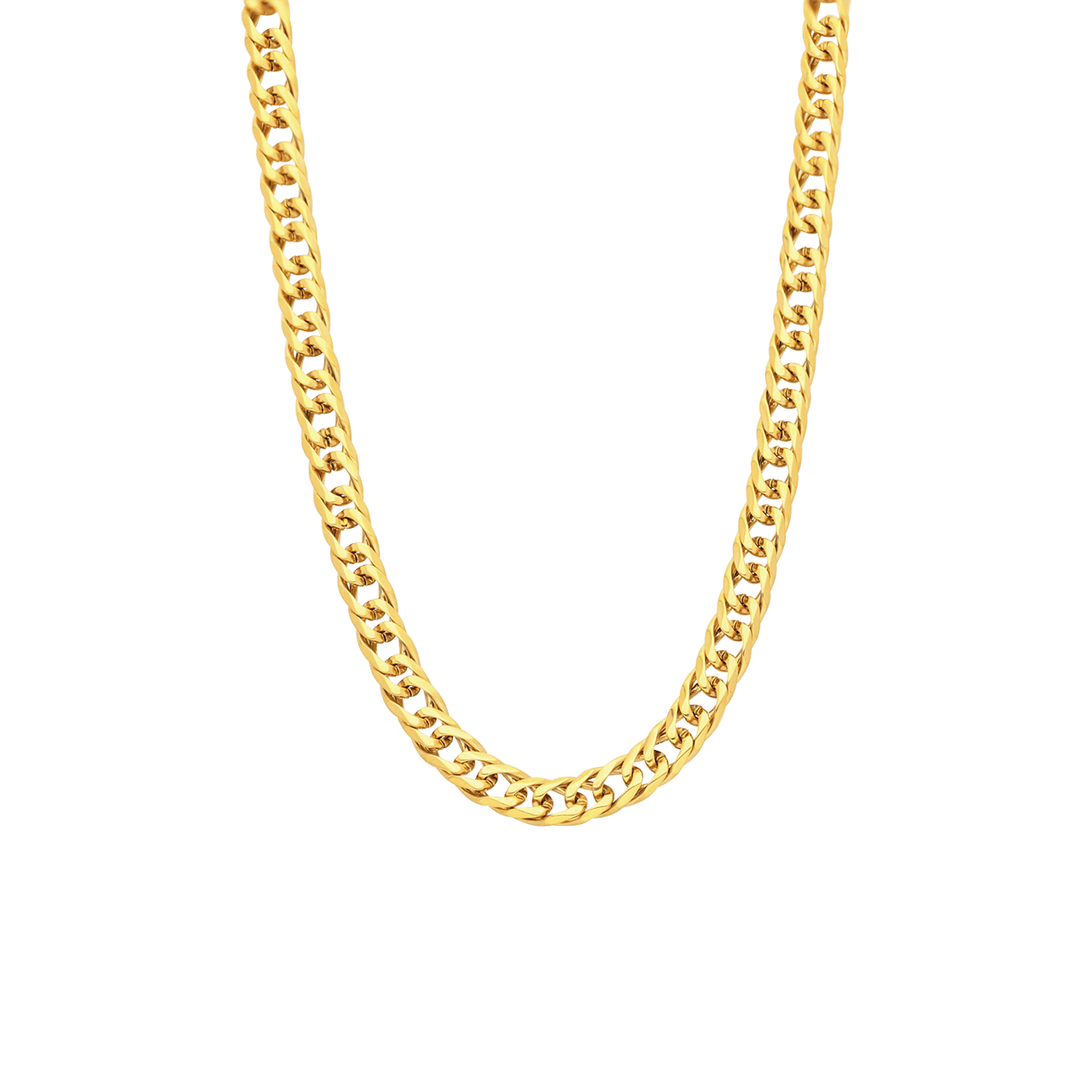 Stainless steel goldplated ketting met gourmetschakel 6mm