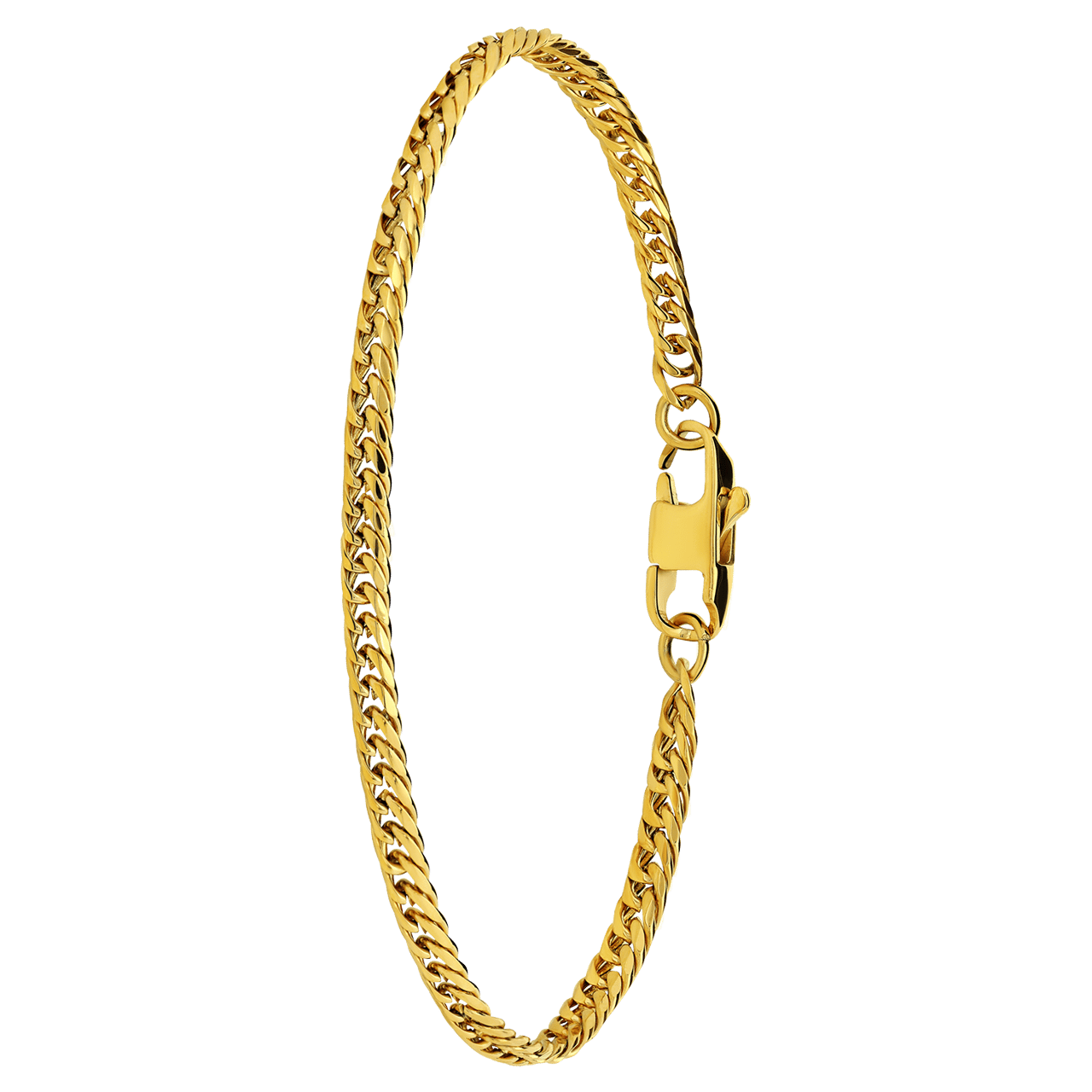 Stainless steel goldplated armband met gourmetschakel 4mm