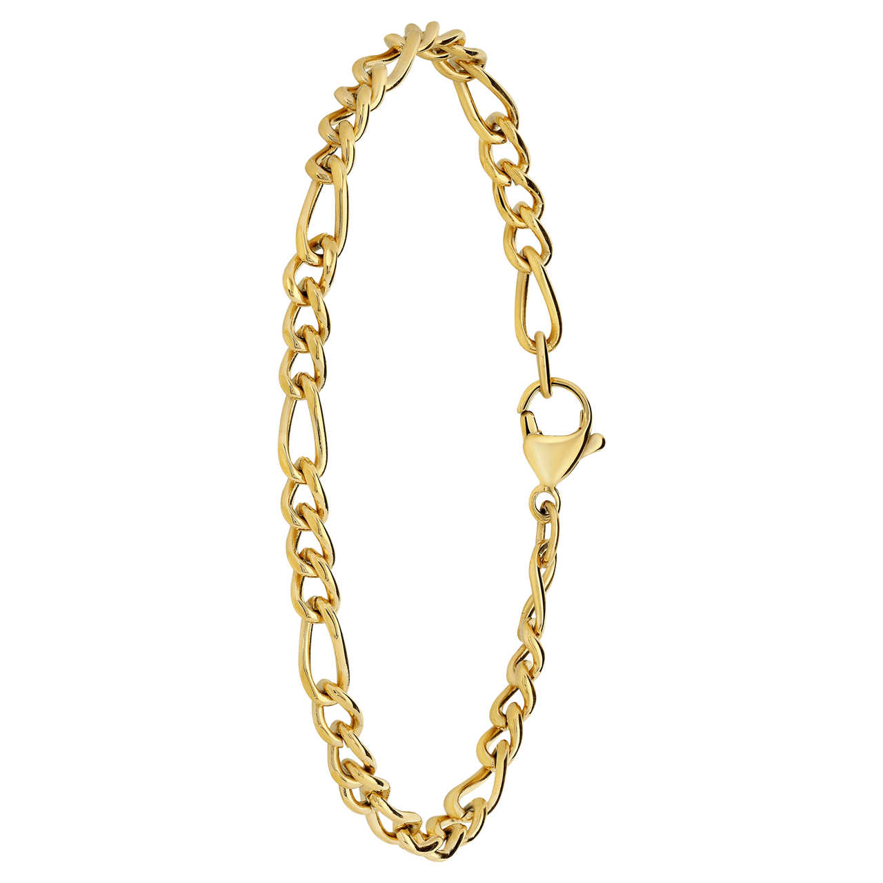Stainless steel goldplated armband figaro