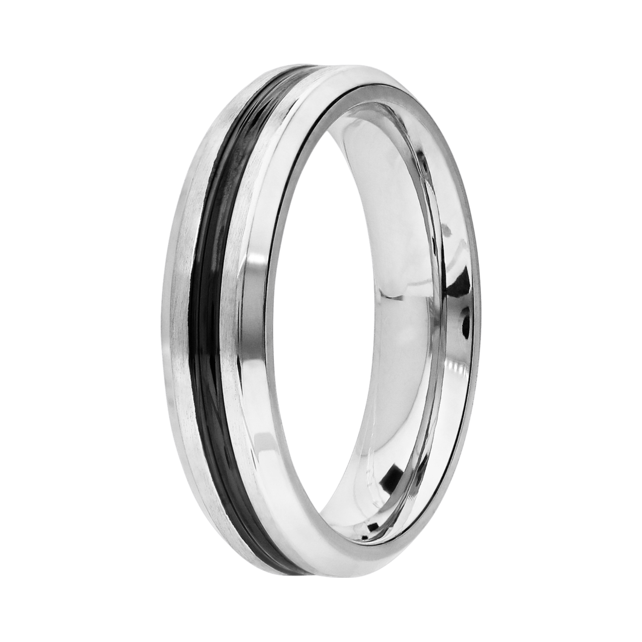 Stainless steel ring fantasie zwart