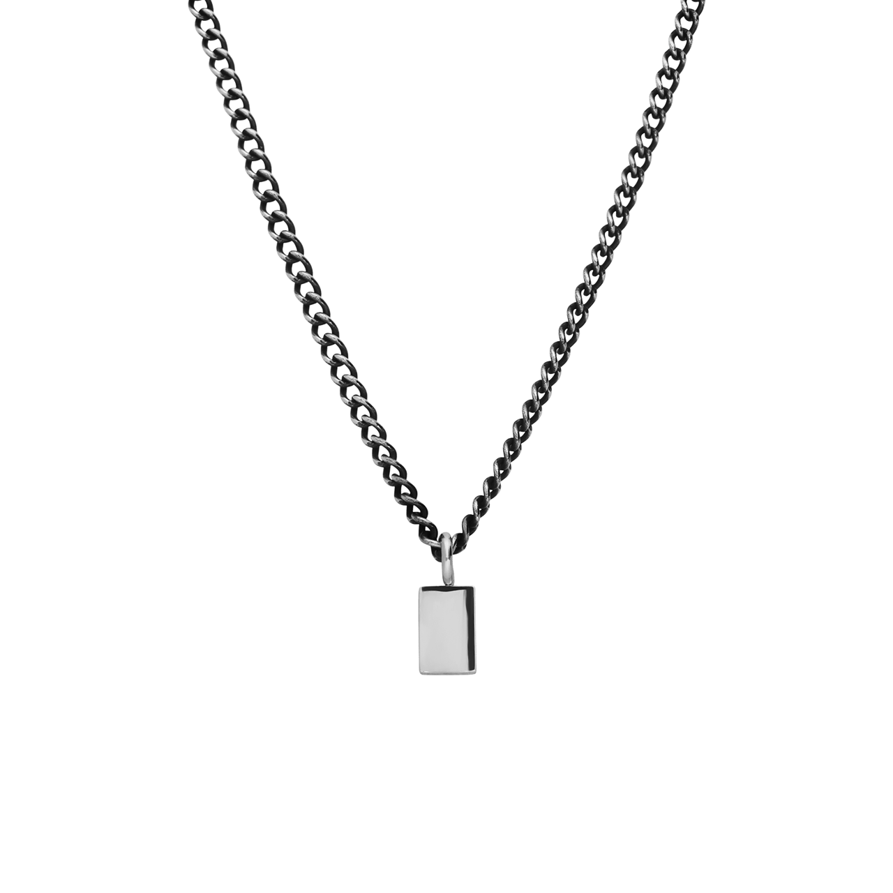Stainless steel ketting gourmet met plaat zwart