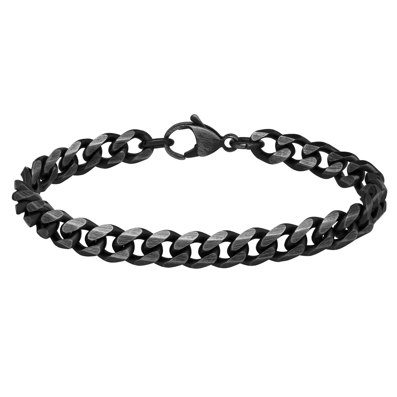 Stainless steel armband gourmet met antique finish