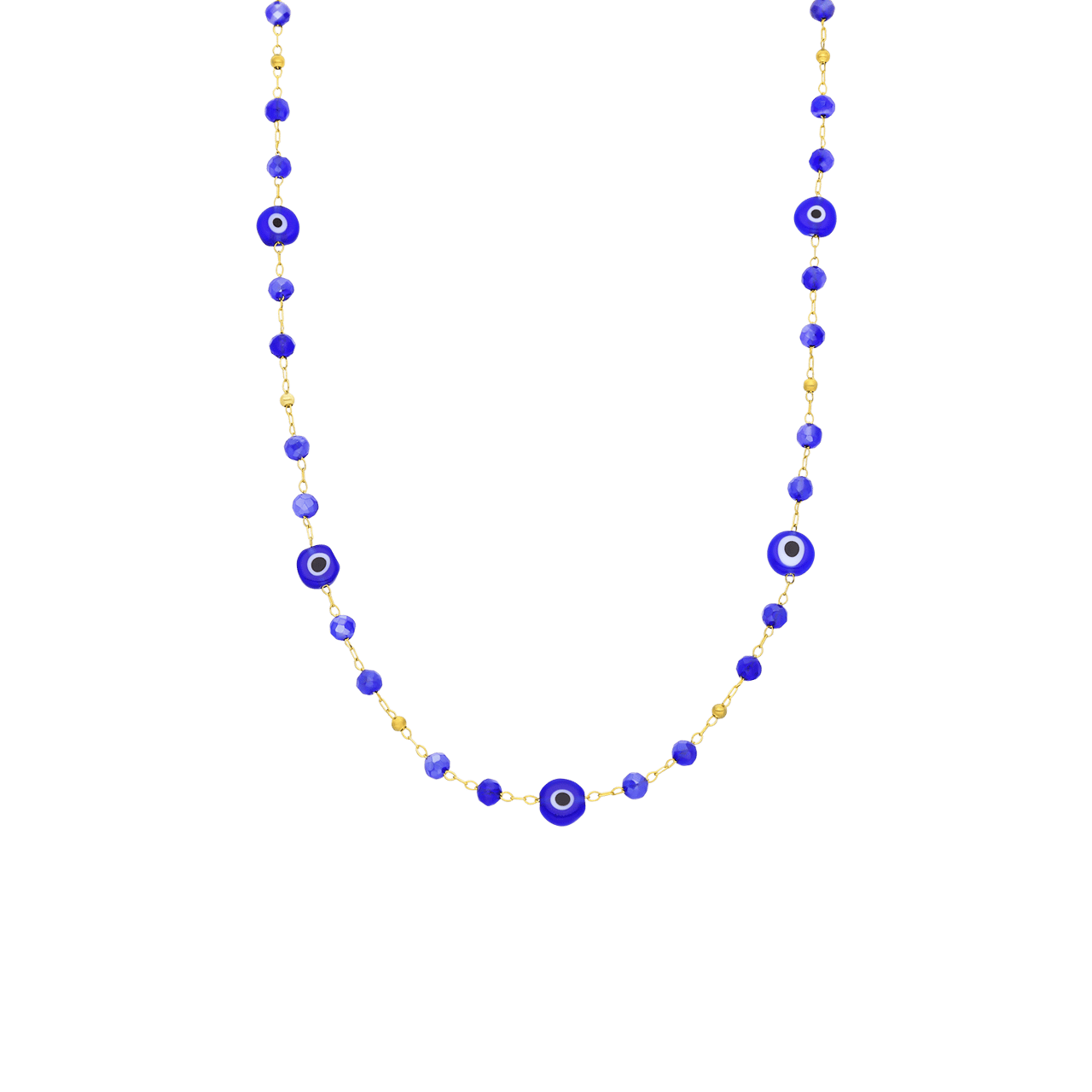 Stalen goldplated ketting met boze oog