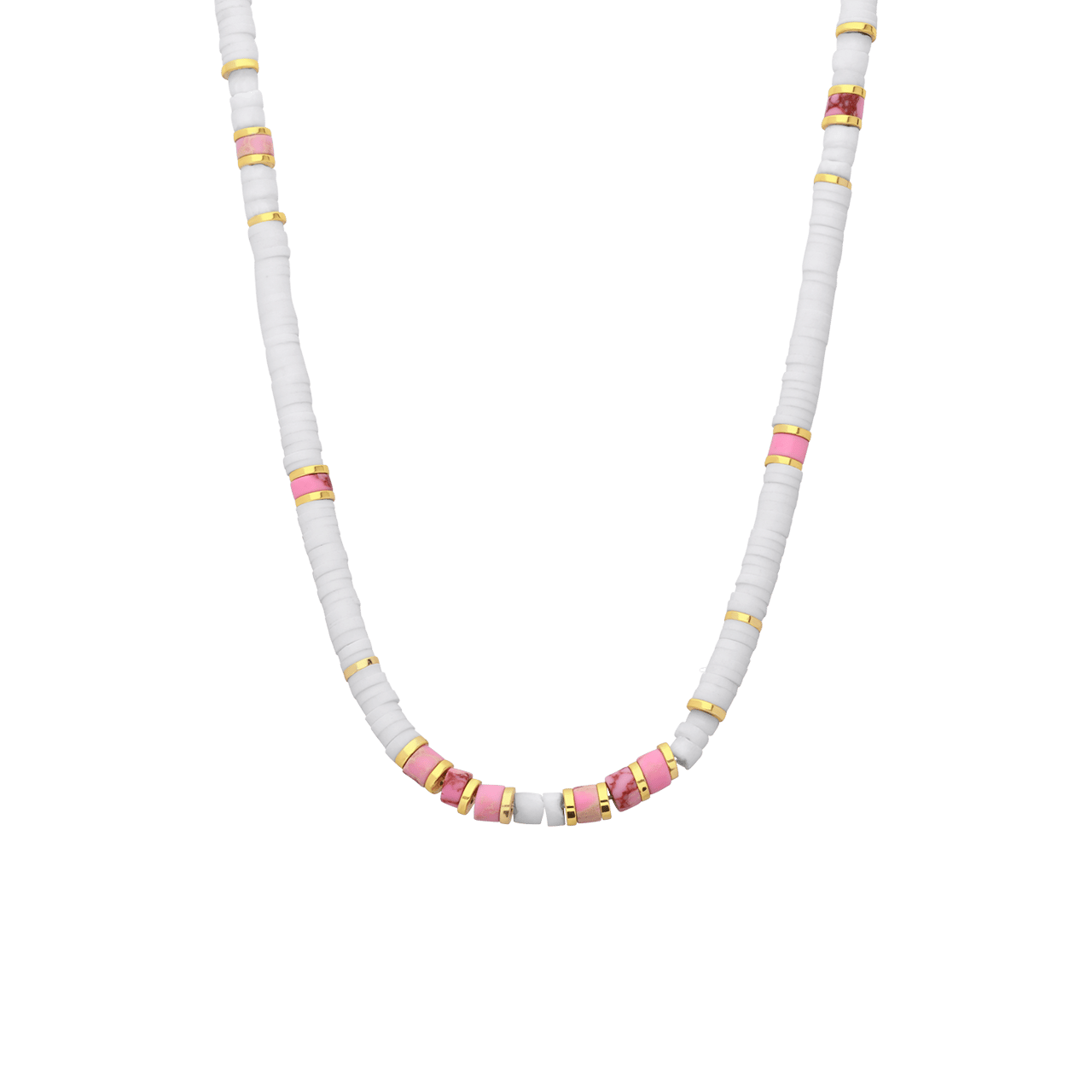 Stalen goldplated kralenketting voor dames